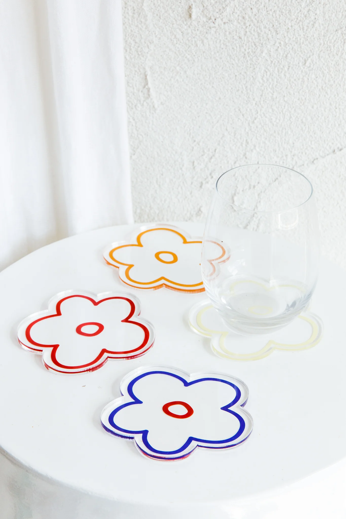 Flower Feeling 4pc Acrylic Coaster Set - Image 4