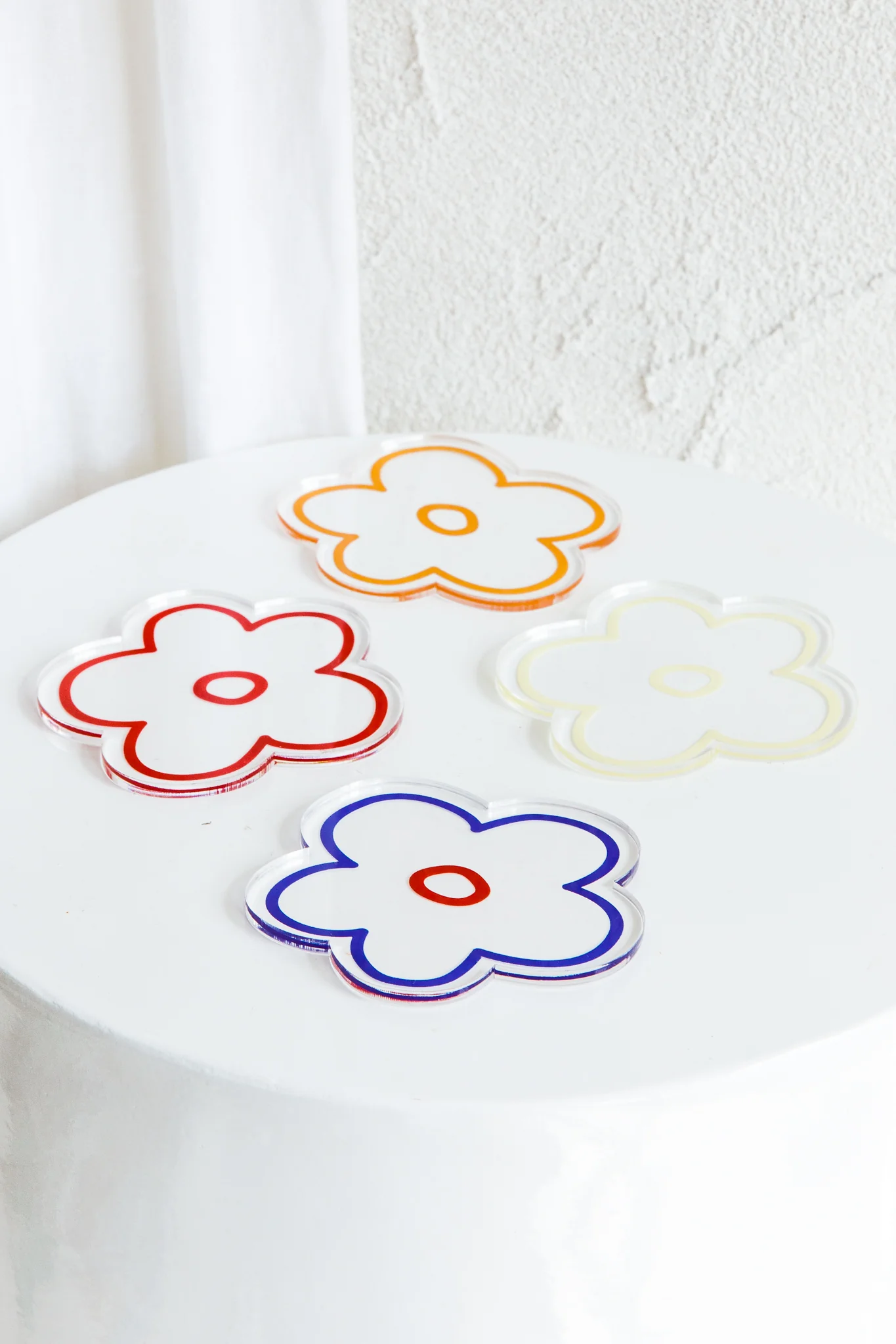 Flower Feeling 4pc Acrylic Coaster Set - Image 5