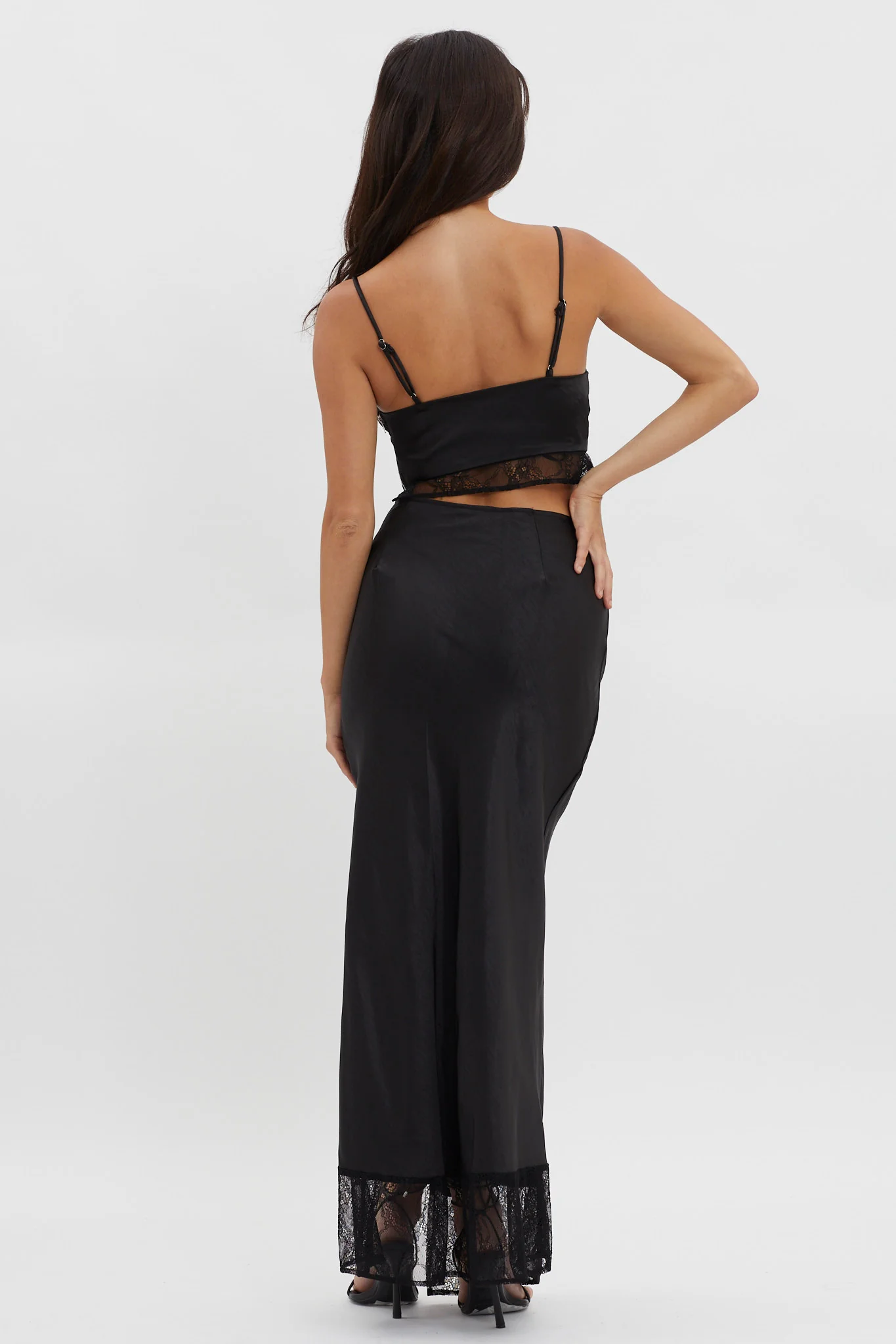 For The Moment Lace Trim Maxi Skirt Black - Image 3