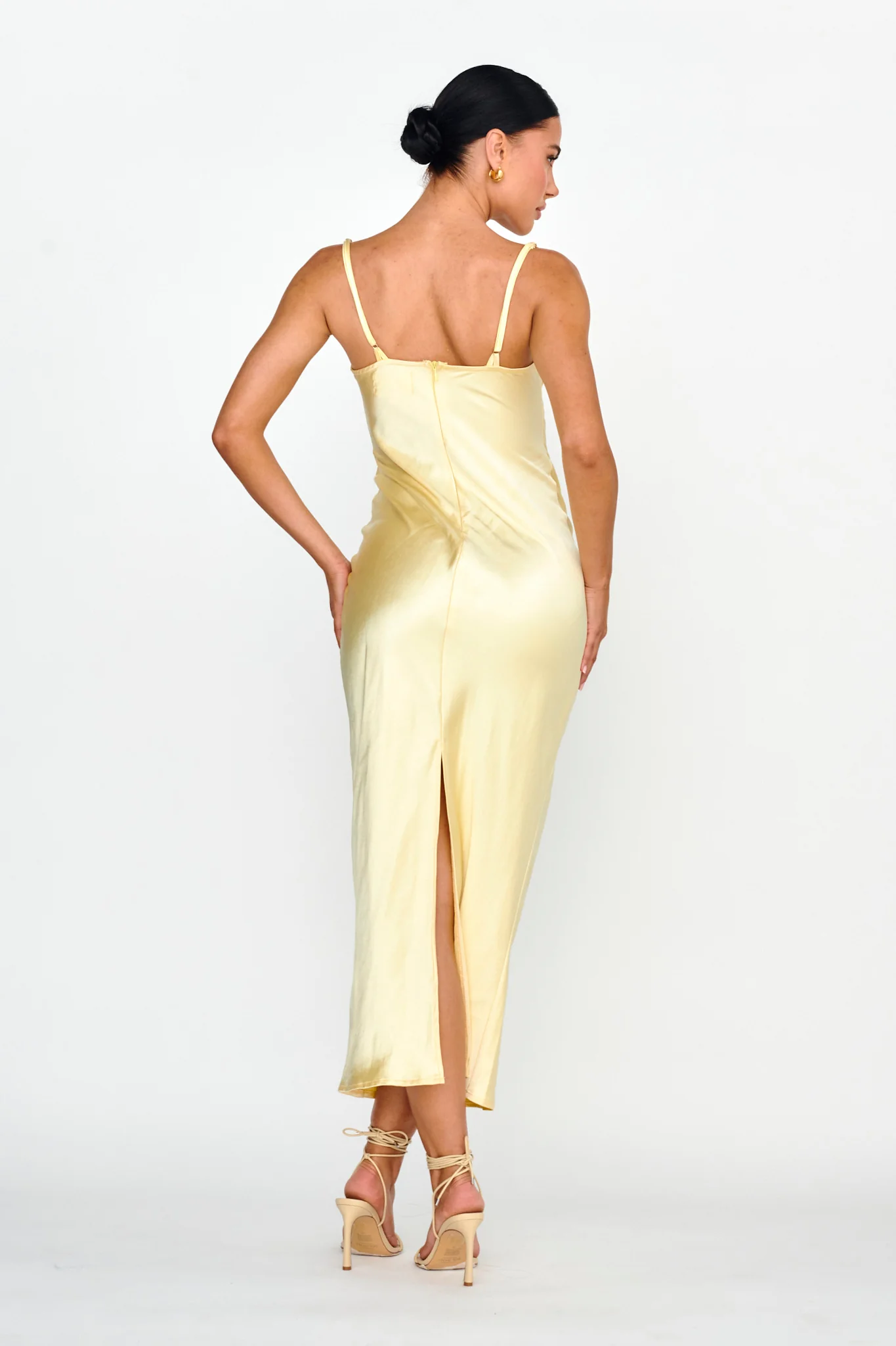 Fortune Lace Trim Bust Tie Midi Dress Butter - Image 2