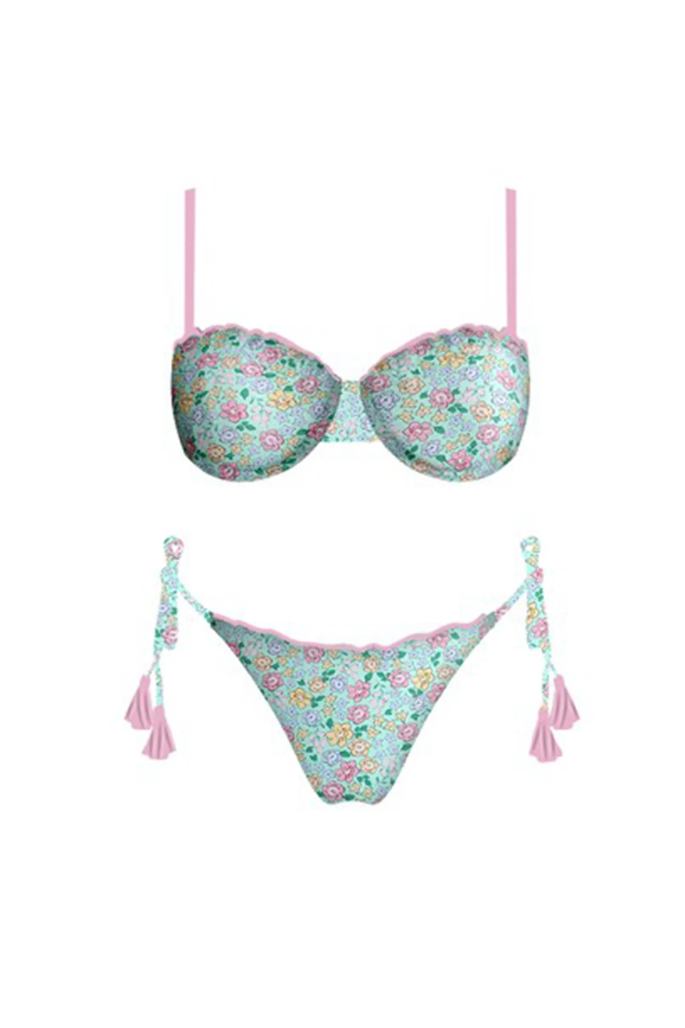 French Riviera Bikini Bottom Green Floral - Image 5