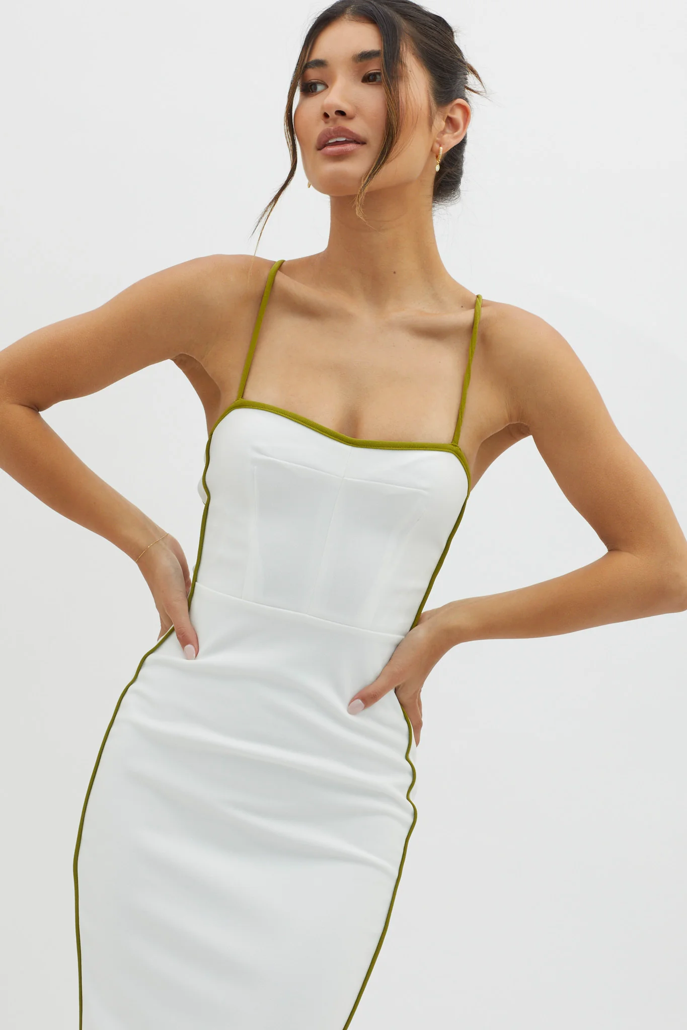 Future Awaits Lace-Up Back Midi Dress White - Image 3