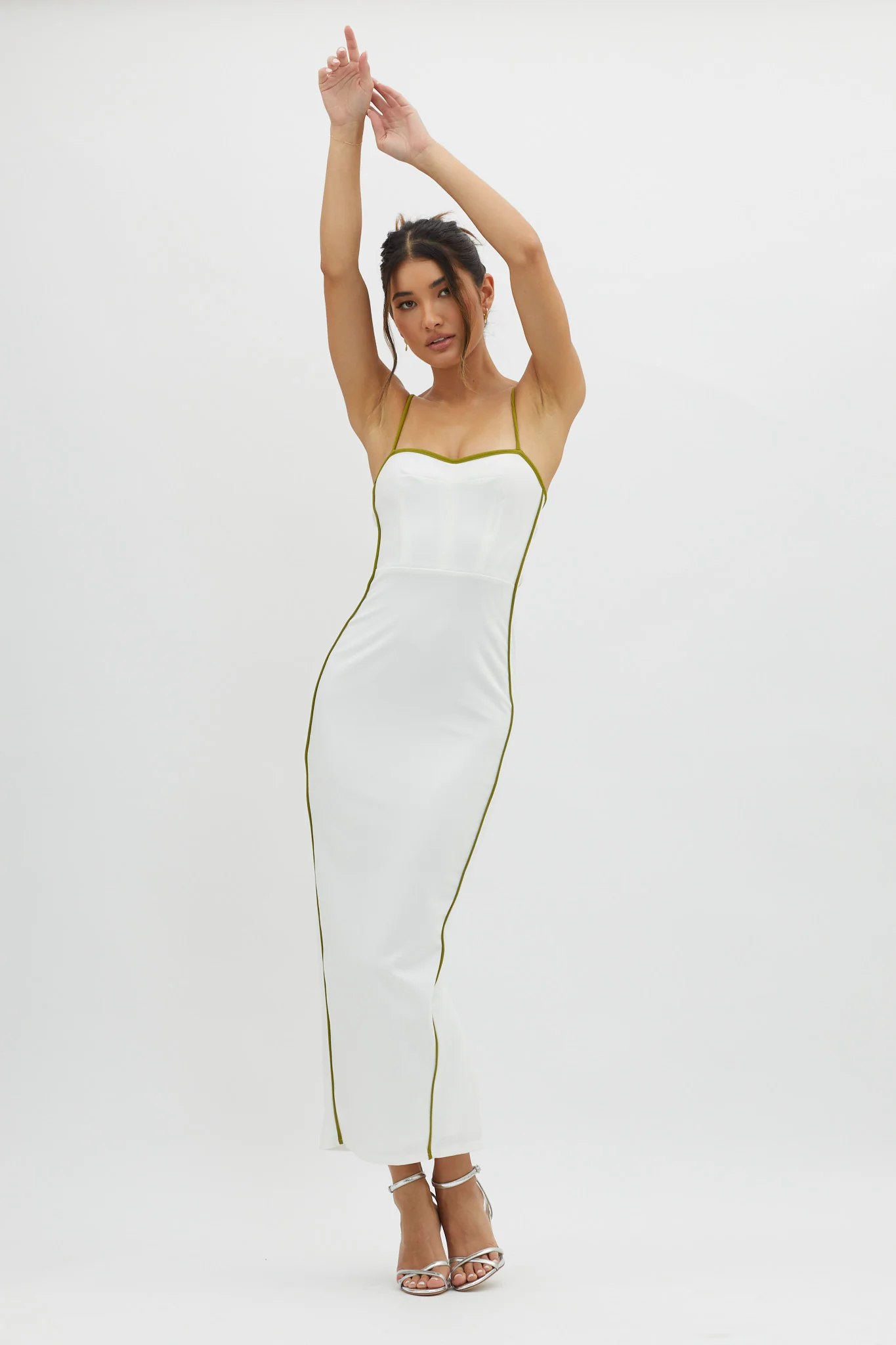 Future Awaits Lace-Up Back Midi Dress White - Image 4