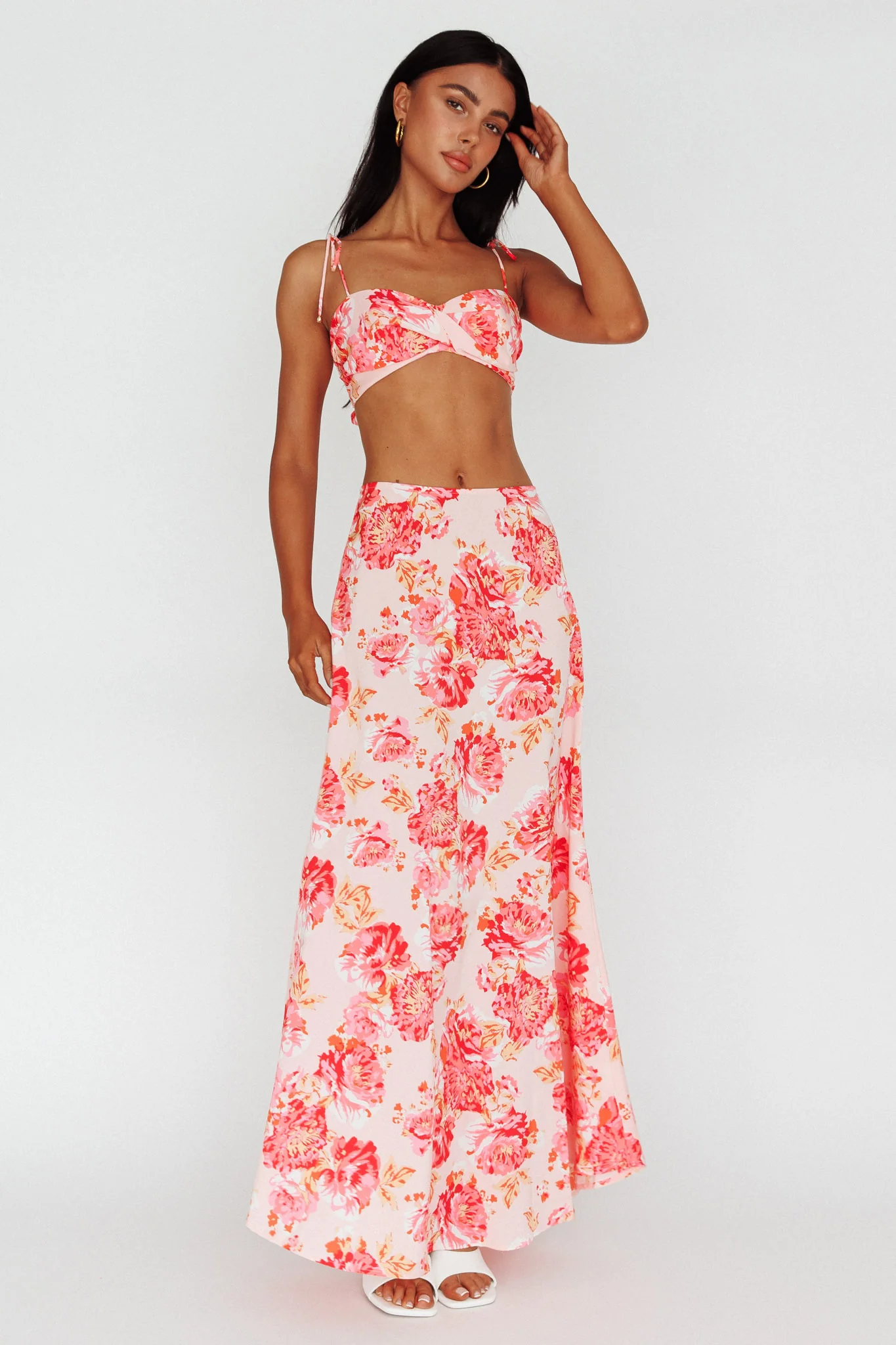 Gabbi Maxi Skirt Floral Print Pink - Image 4