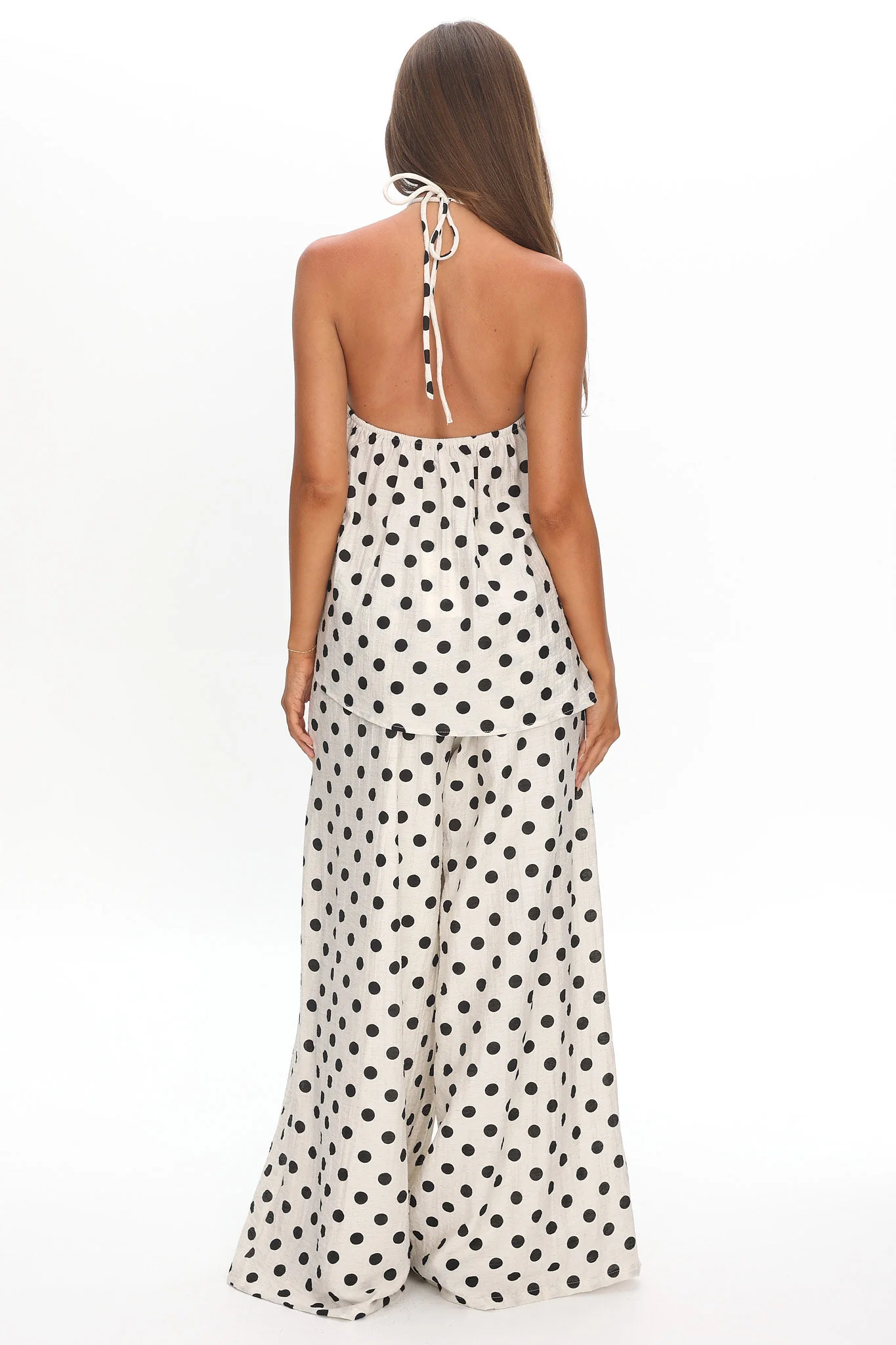 Galentines Wide Leg Pants Polka Dot Ivory - Image 2