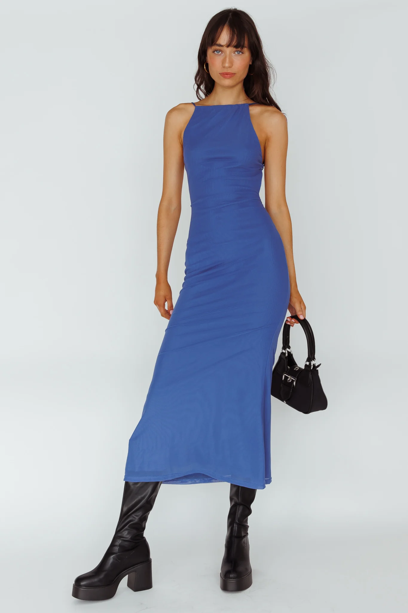 Genova Strappy Back Maxi Dress Midnight Blue - Image 2