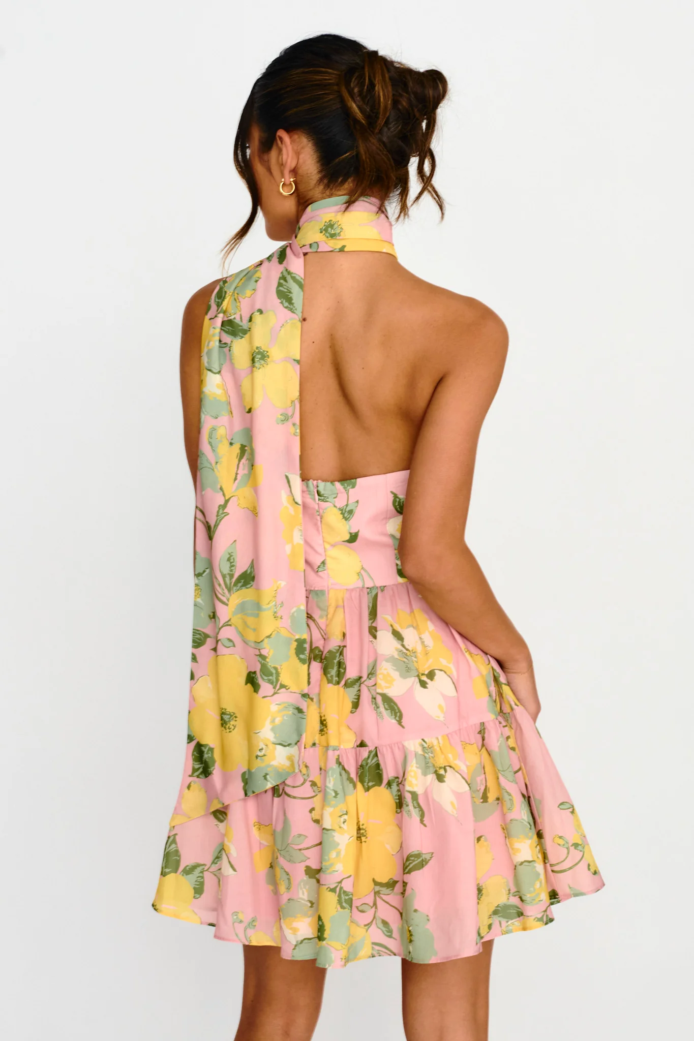 Gimme Love Open Back Flounce Mini Dress Pink - Image 2