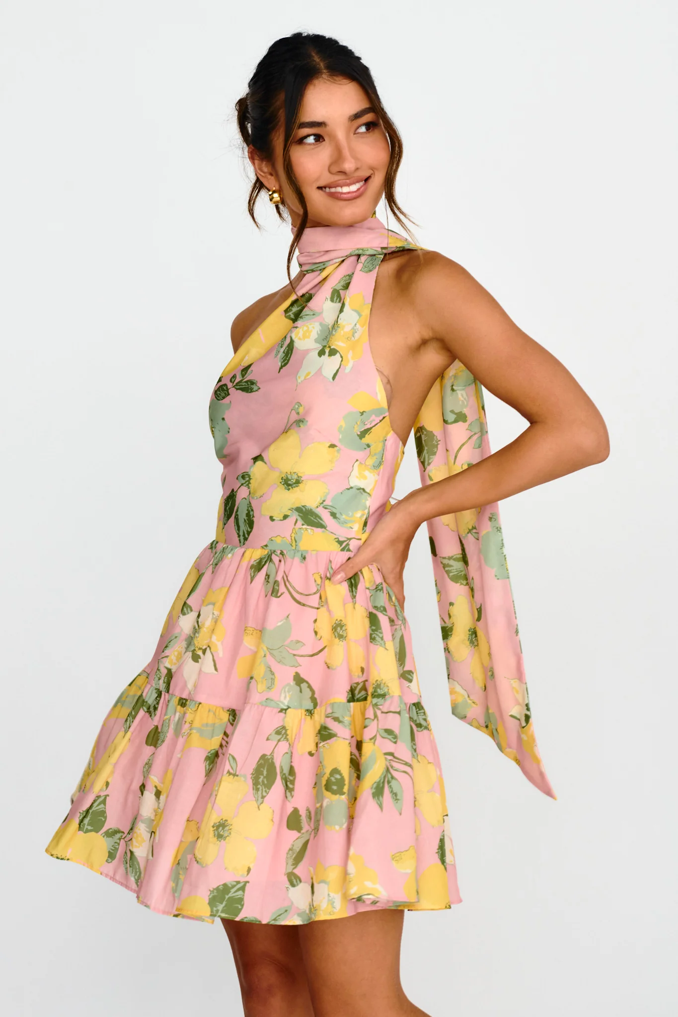 Gimme Love Open Back Flounce Mini Dress Pink - Image 5