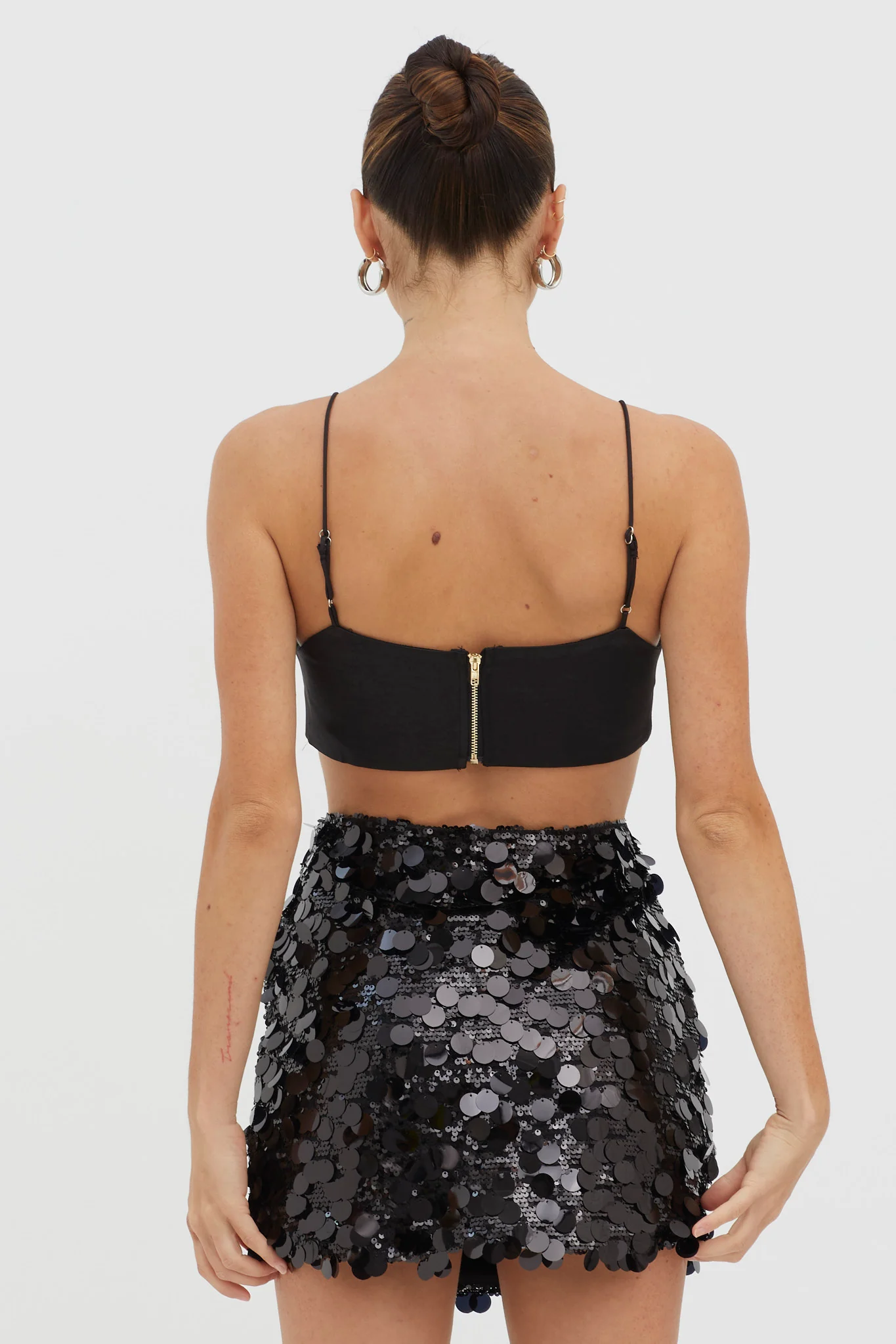 Gin Fizz Sequin Mini Skirt Black - Image 5