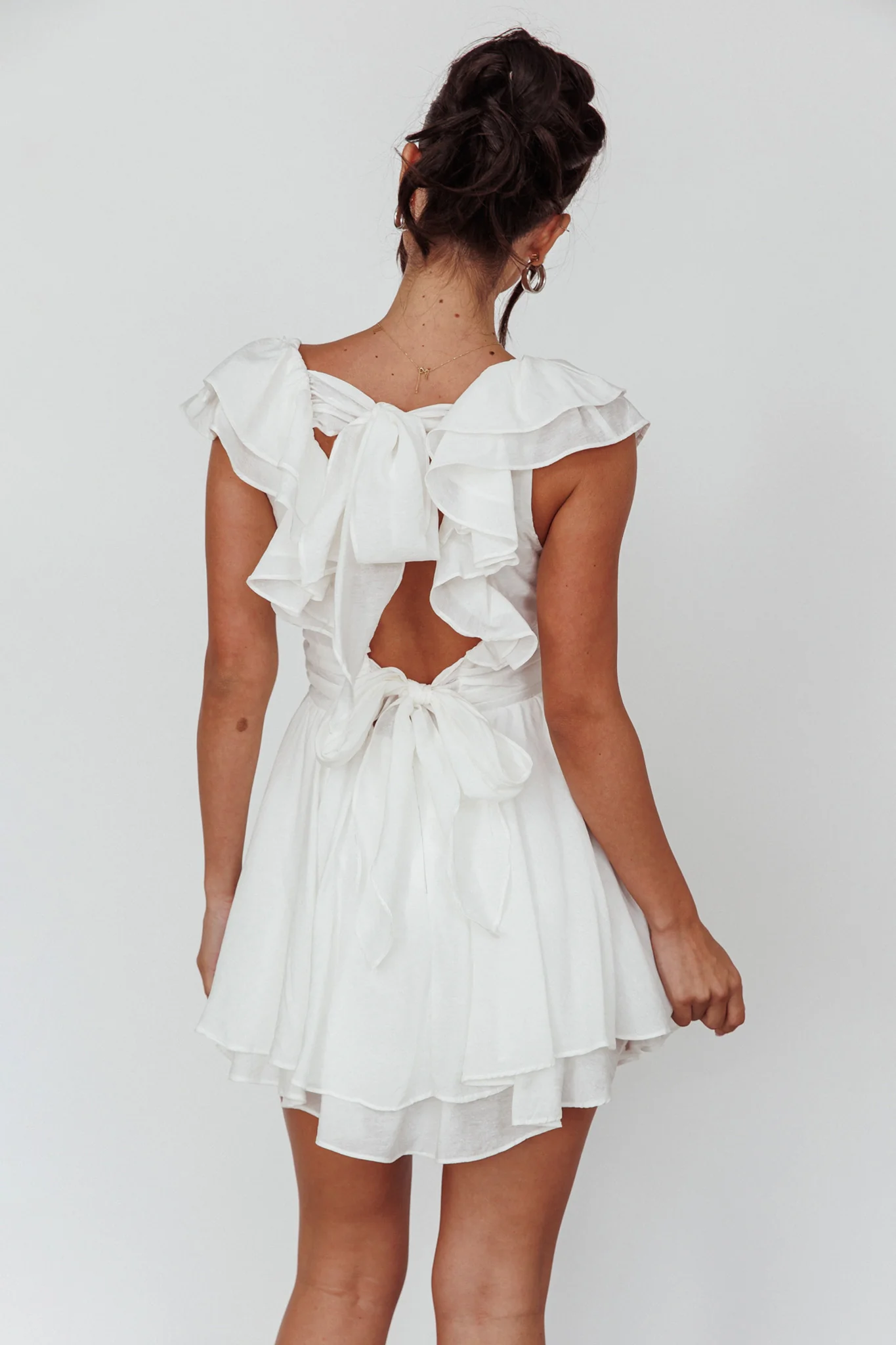 Glory Days Ruffle Shoulder Romper Off White - Image 8
