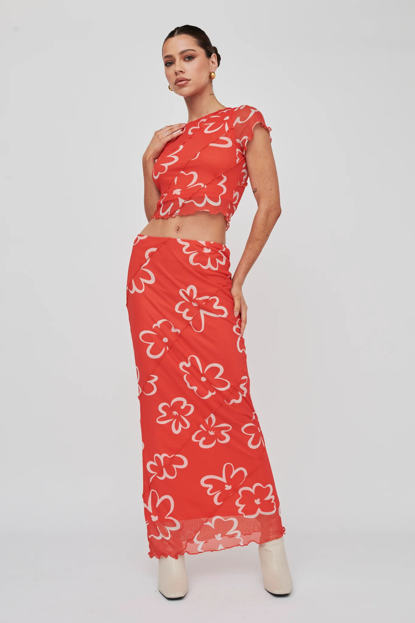 Gold Rush Maxi Skirt Print Orange - Image 3