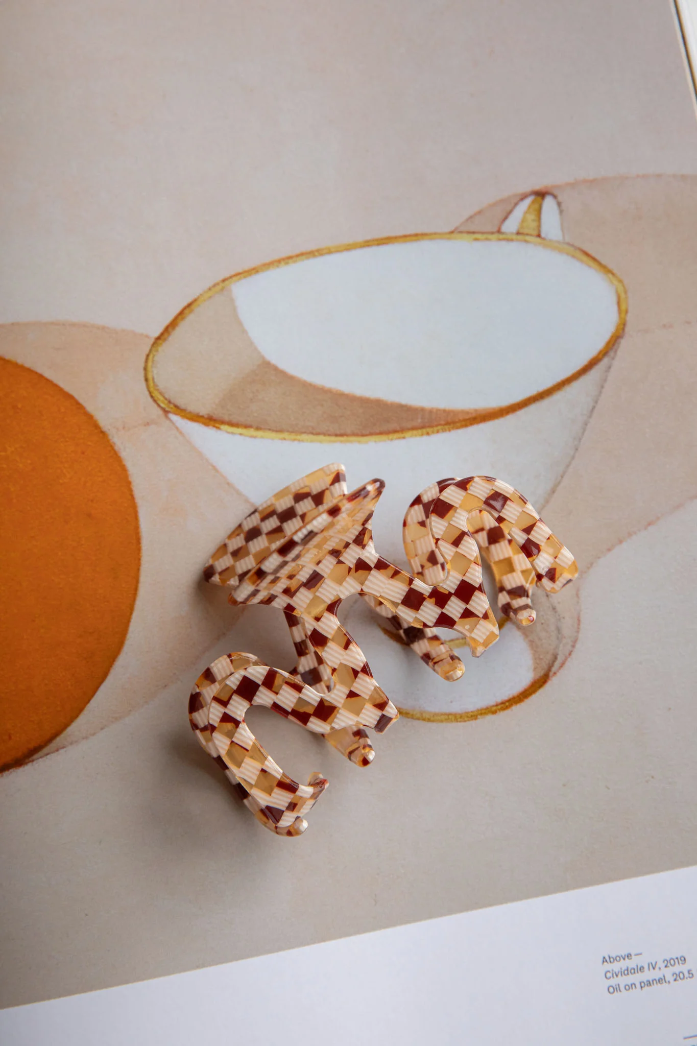 Harley Checkered Hair Clip Brown - Image 2