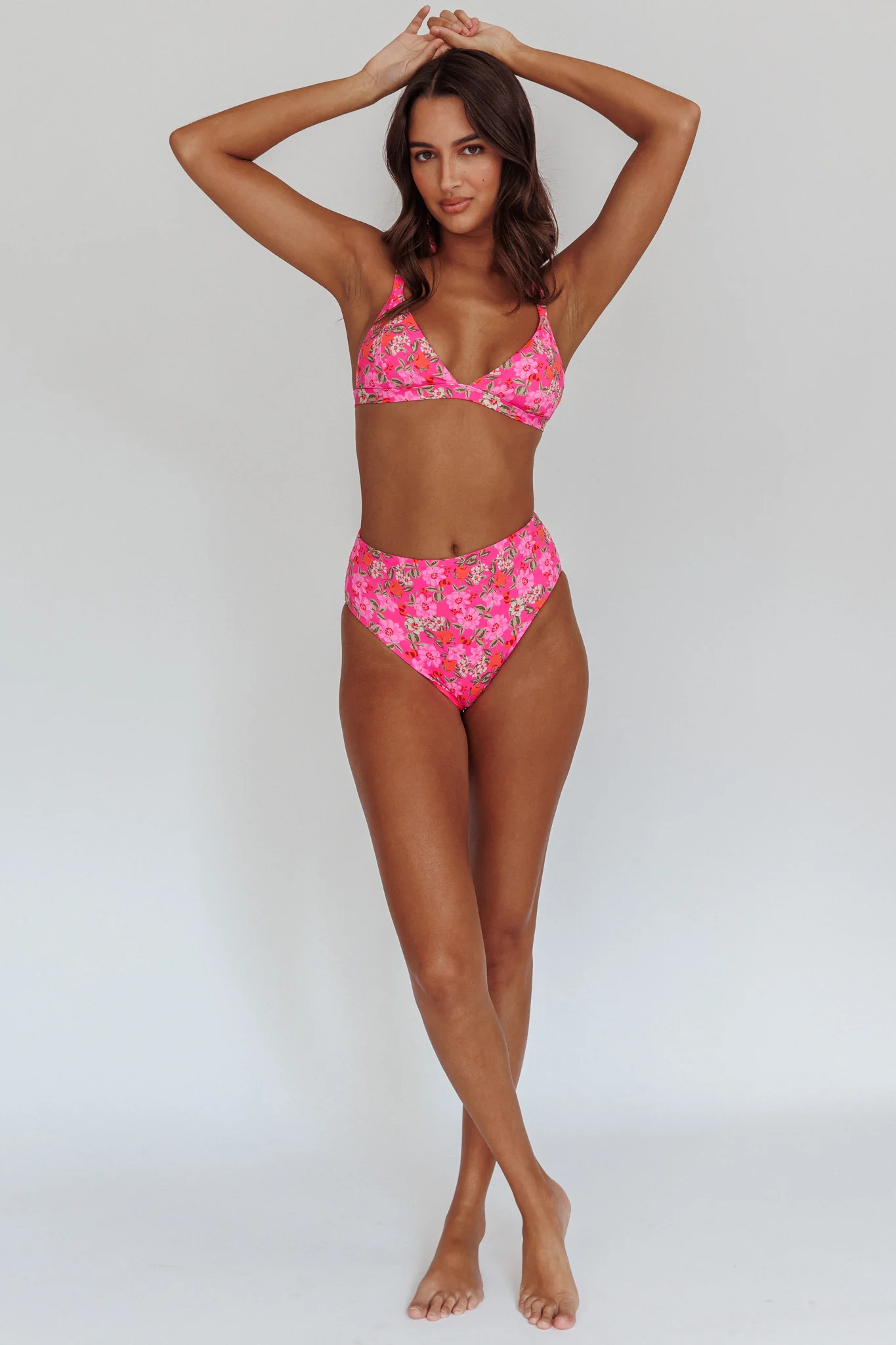 Harmonia High Waist Bikini Bottom Pink Floral - Image 4