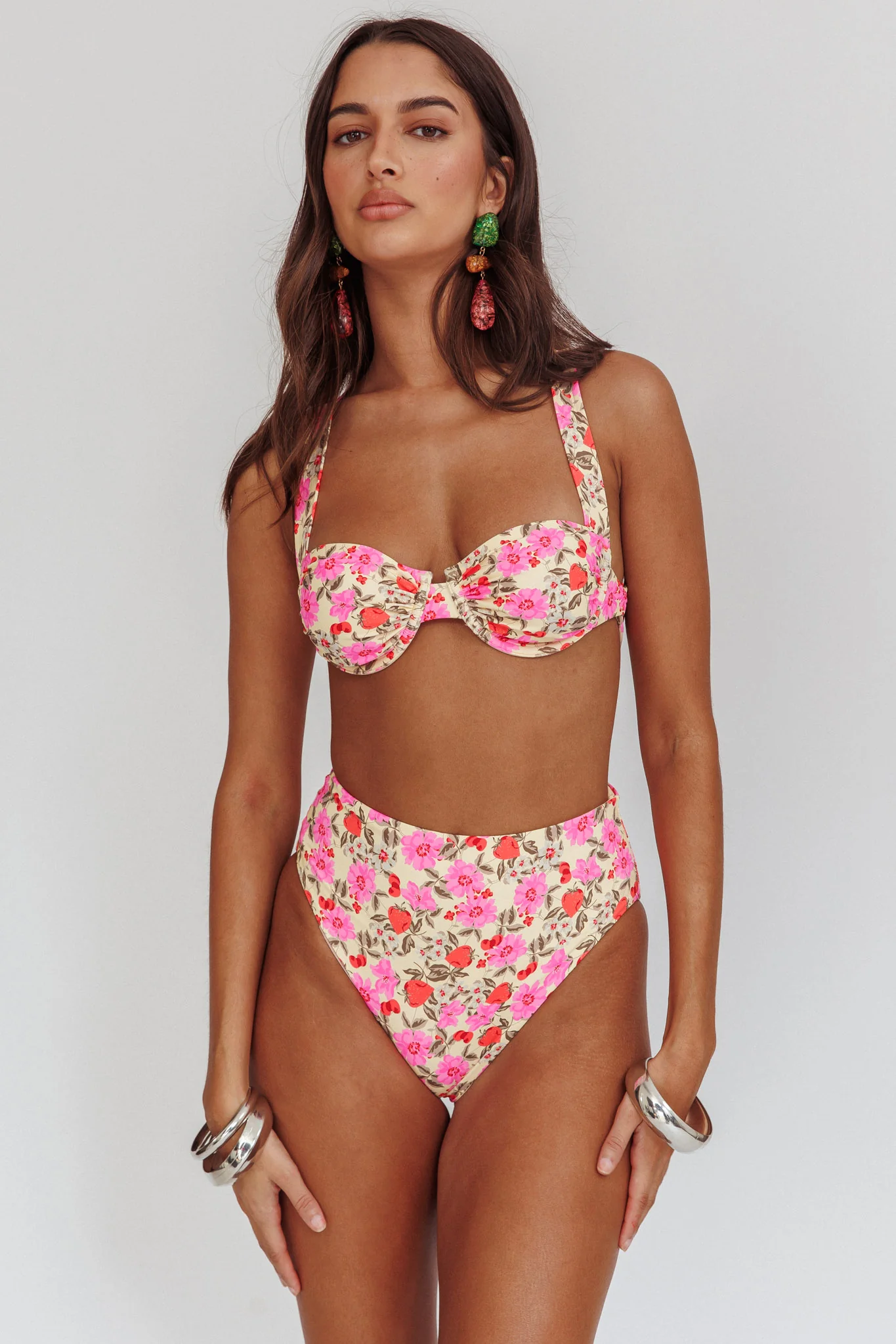 Harmonia High Waist Bikini Bottom Yellow Floral - Image 6