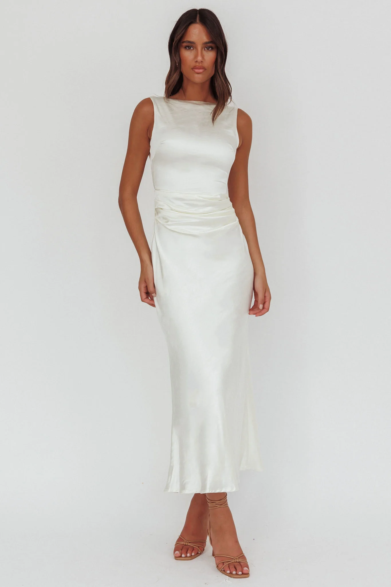 Helsi Pearl Back Midi Dress White - Image 2