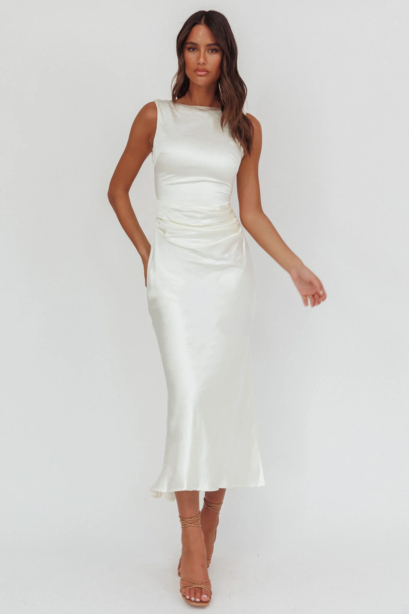 Helsi Pearl Back Midi Dress White - Image 5