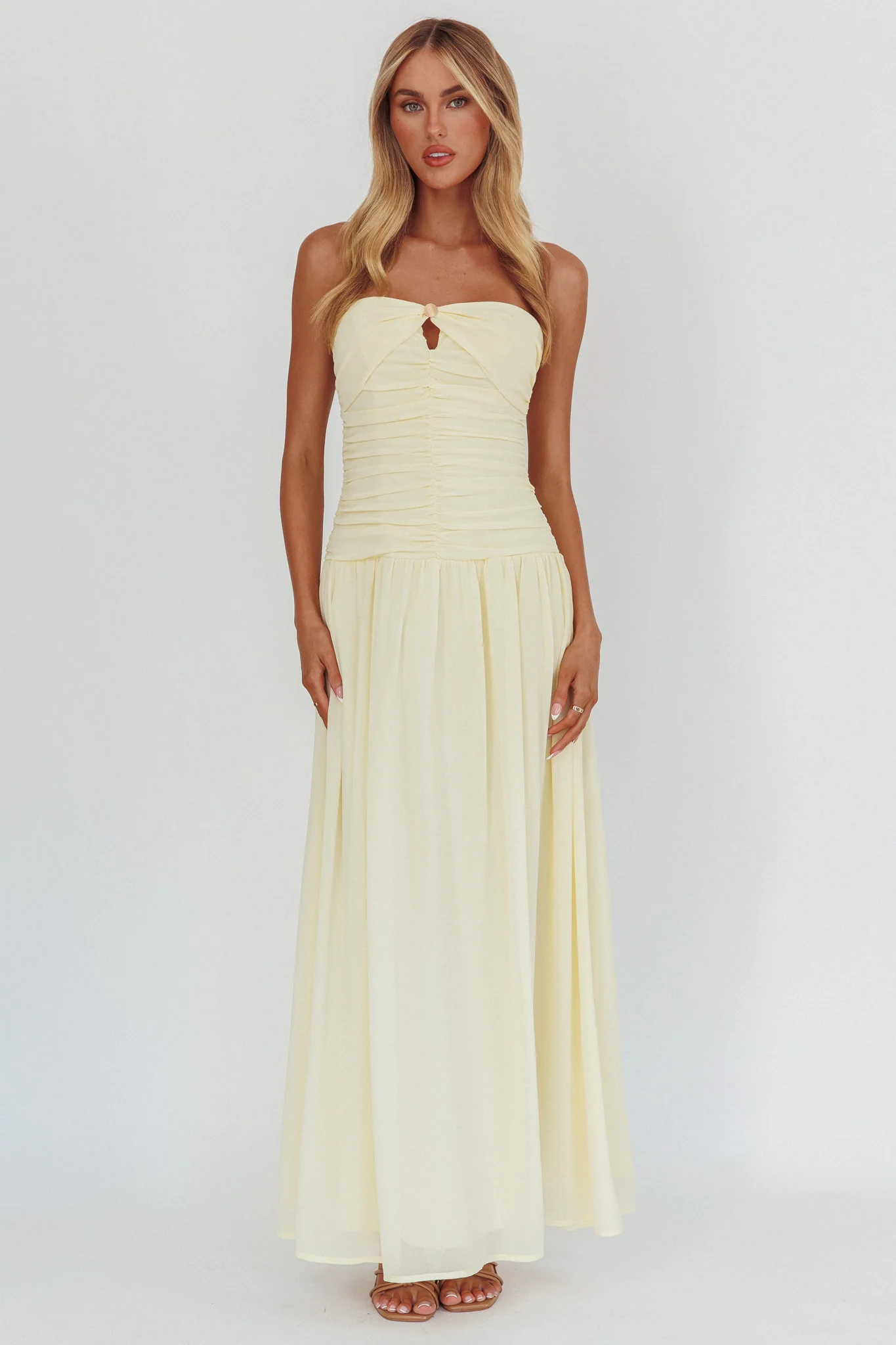 High Streets Strapless Maxi Dress Butter - Image 4