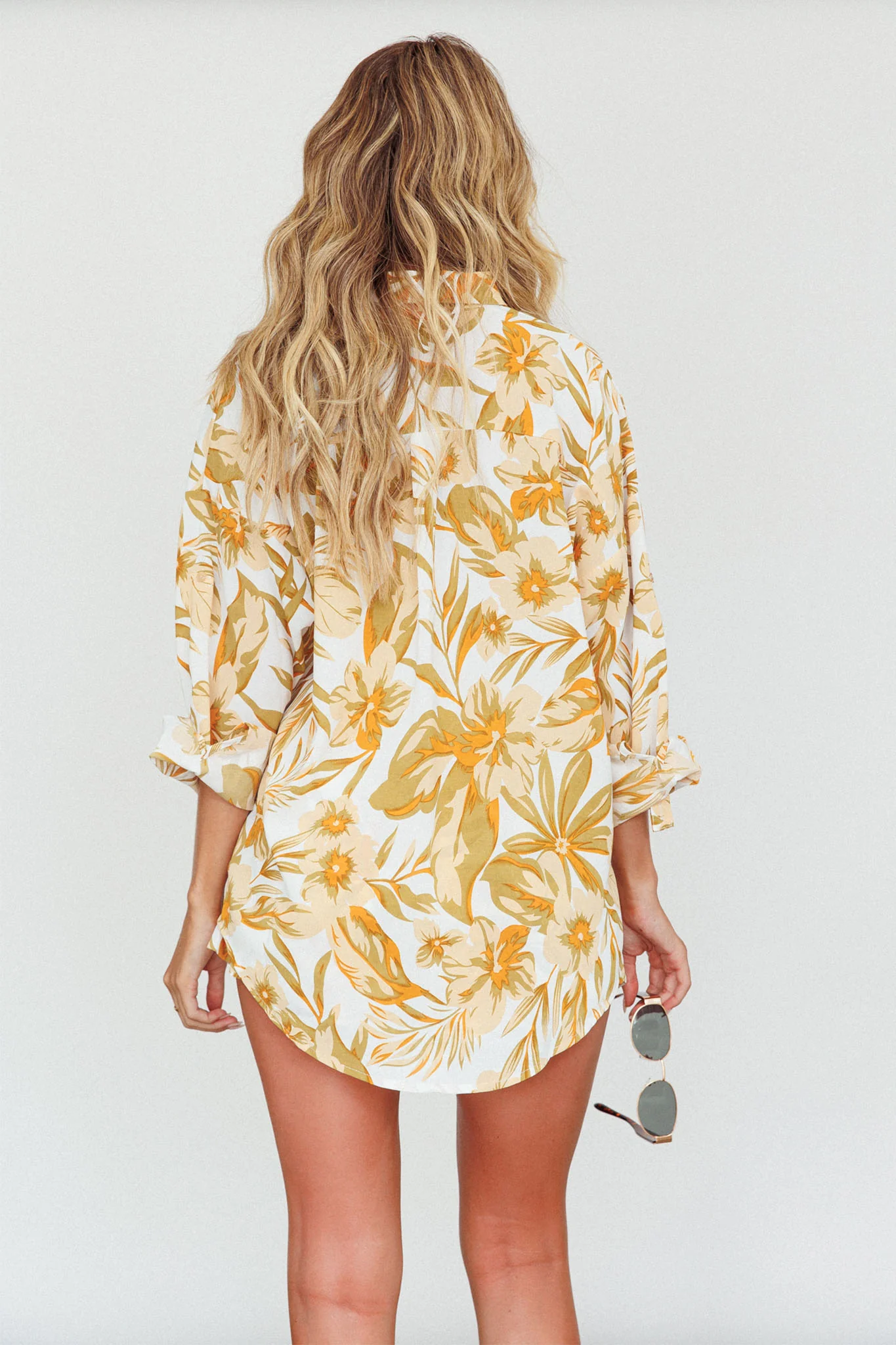 Home Stretch Button Up Shirt Tropical Peach - Image 4