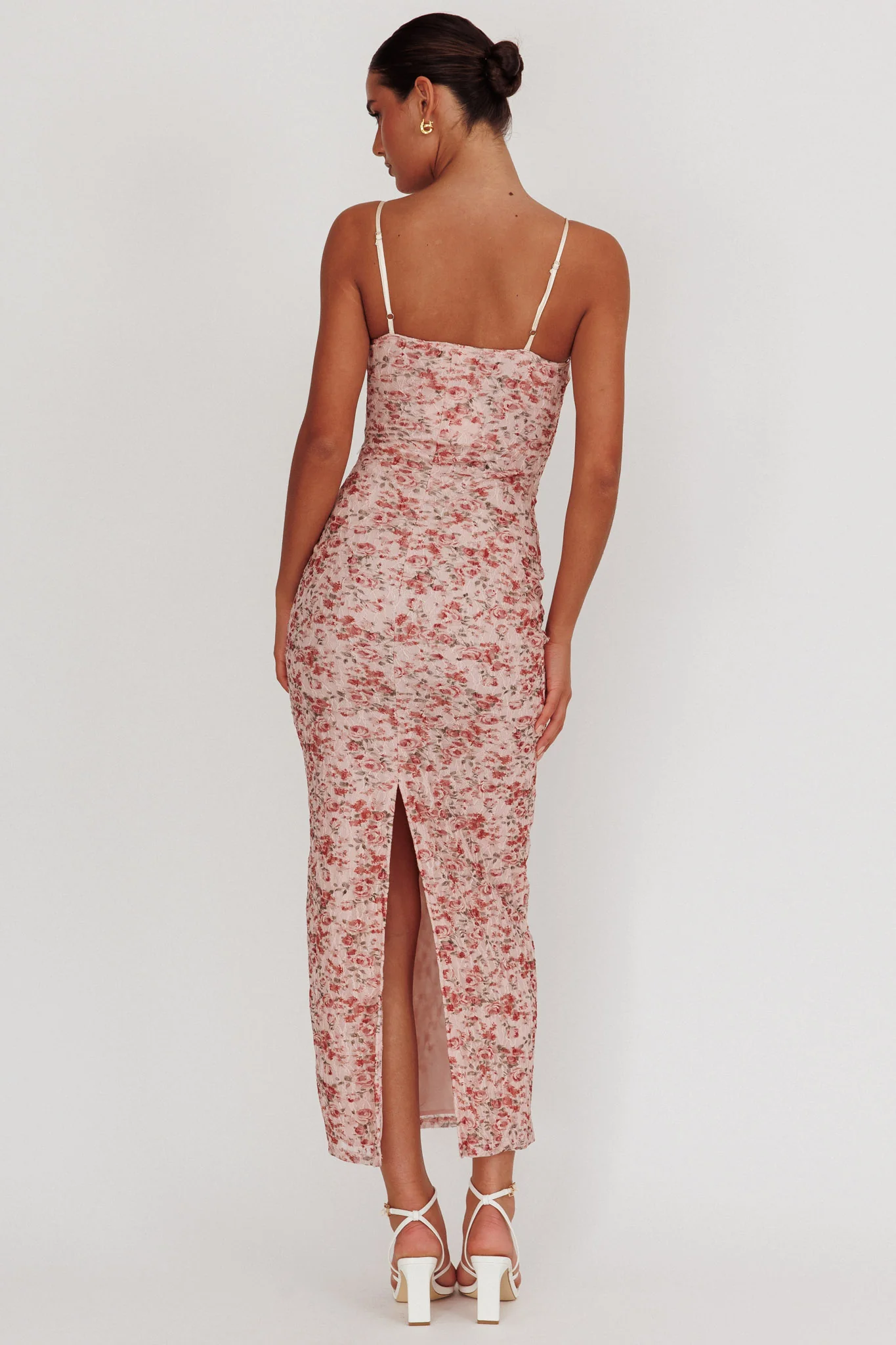 I'm Blushing Floral Lace Maxi Dress Rose - Image 3