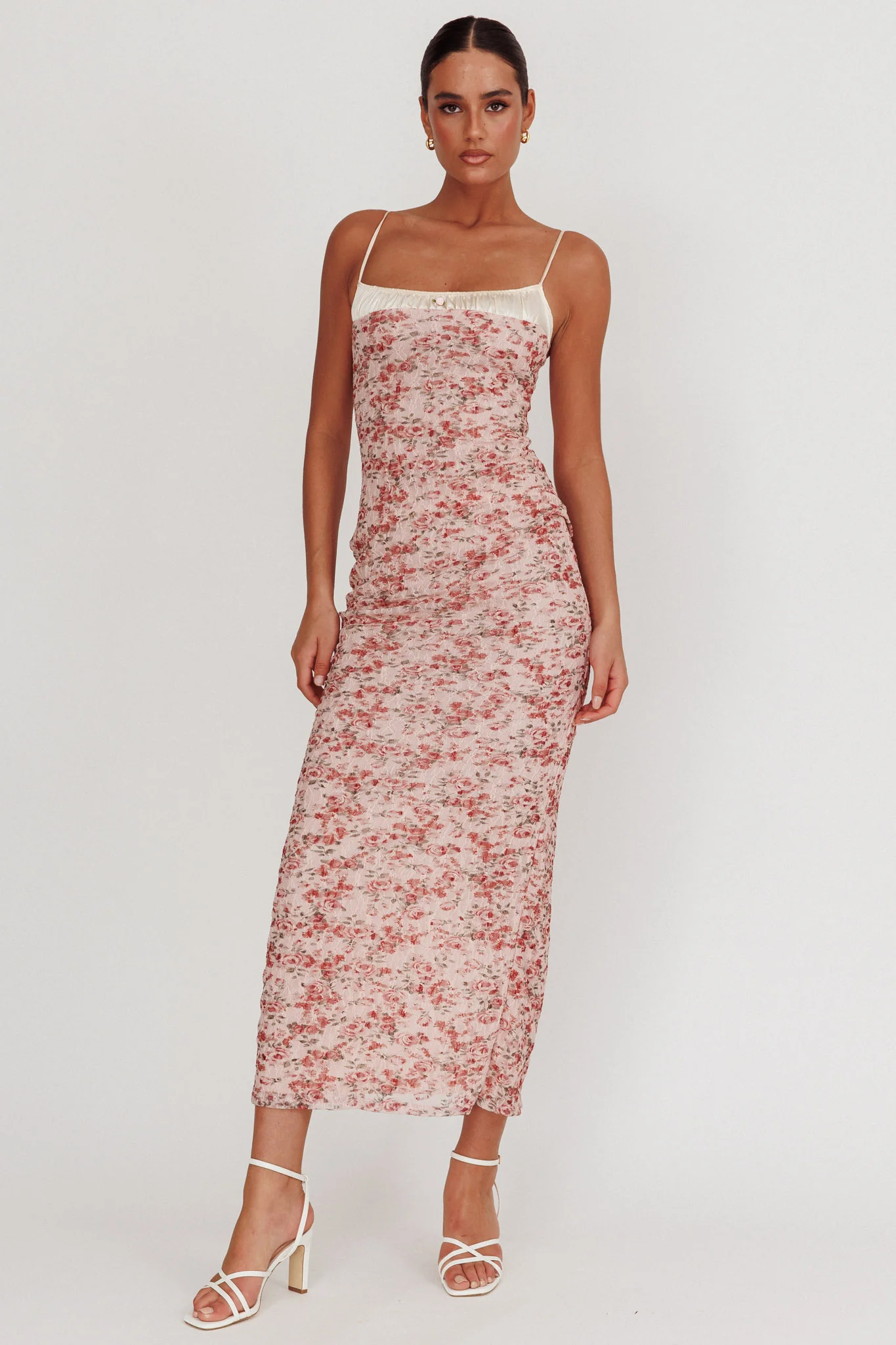 I'm Blushing Floral Lace Maxi Dress Rose - Image 6