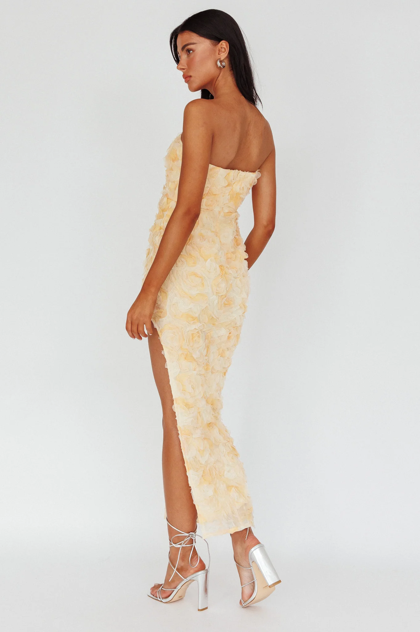 In Paris Embellished Midi Dress Orange - Image 2