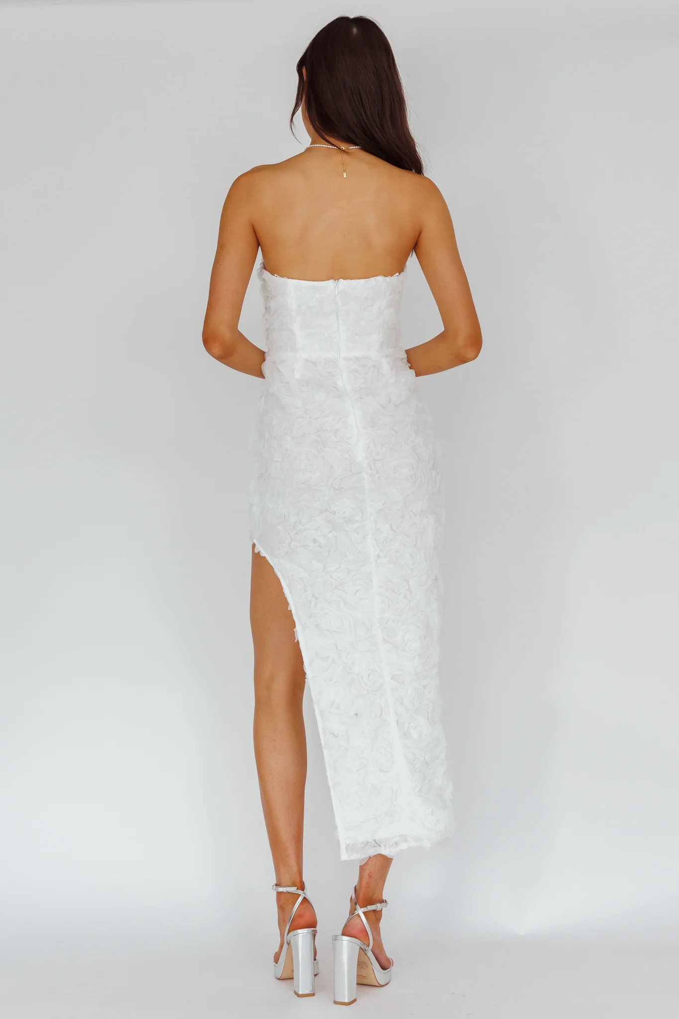 In Paris Embellished Midi Dress White - Image 2