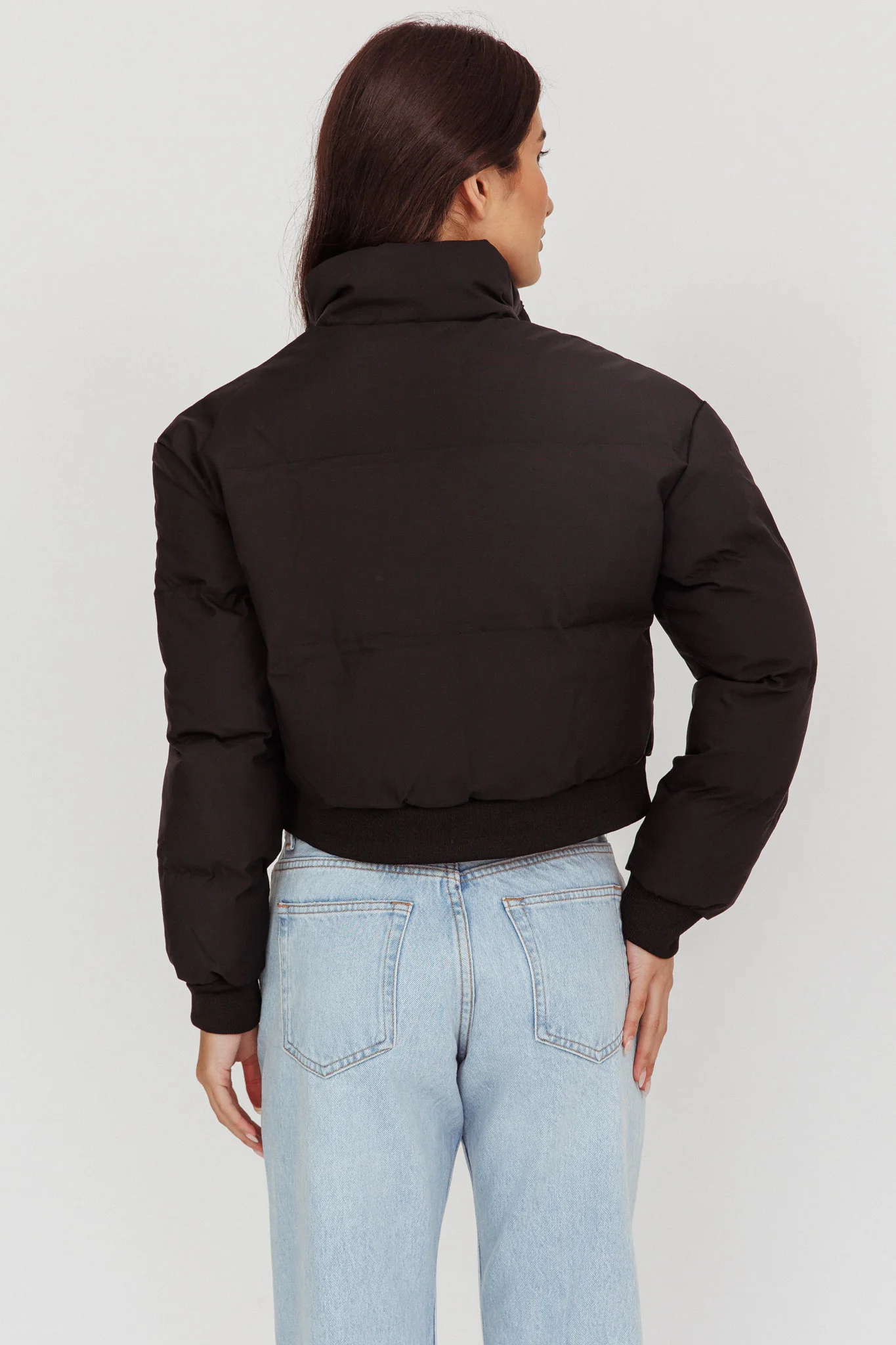 Infatuation Cropped Puffer Jacket Black - Image 2