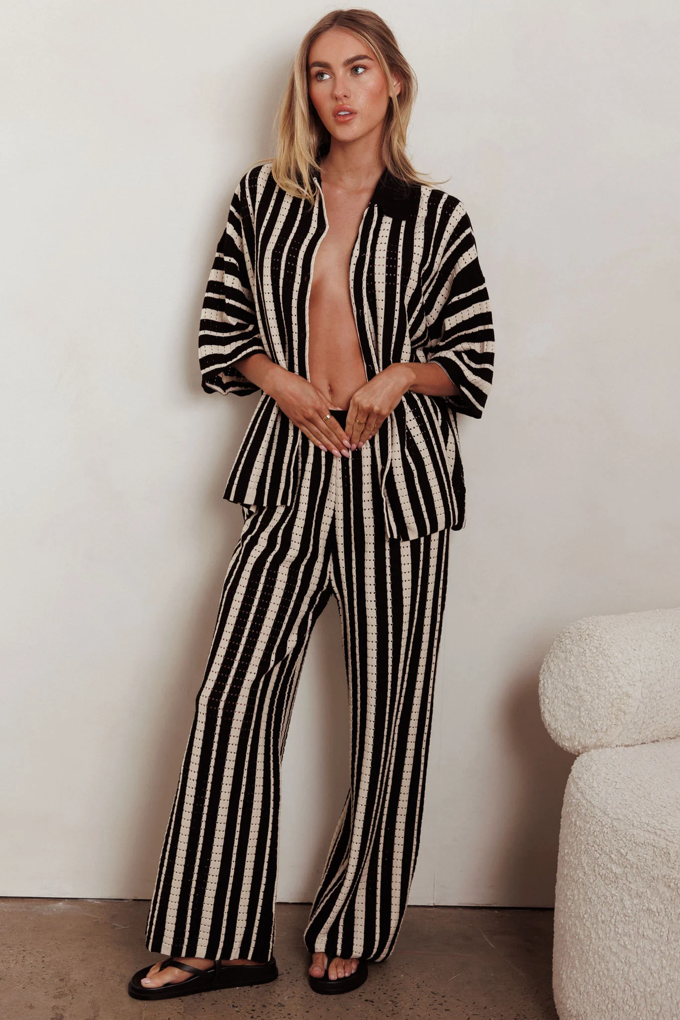 Influence Knit Straight Leg Pants Black - Image 2