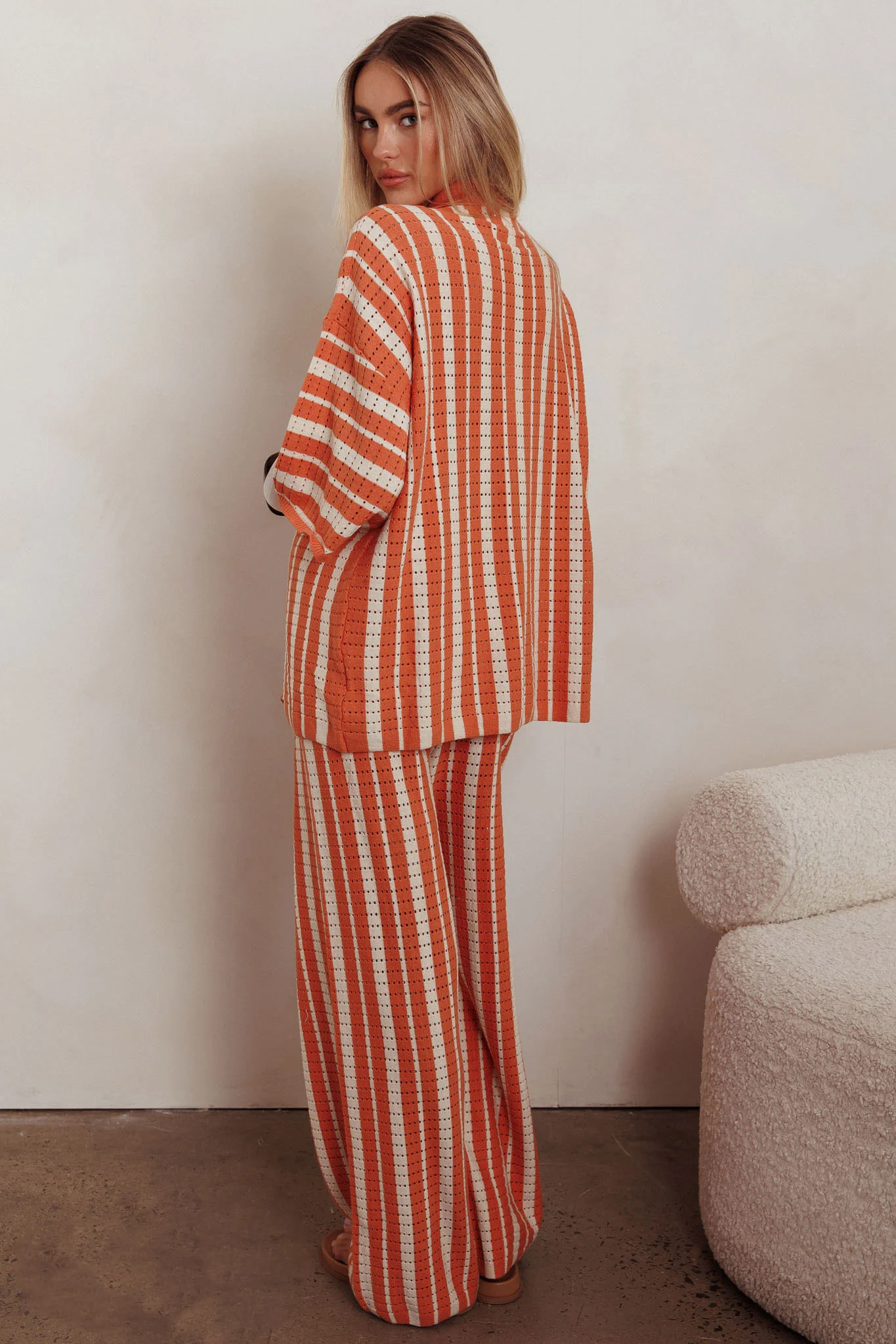 Influence Knit Straight Leg Pants Orange - Image 4