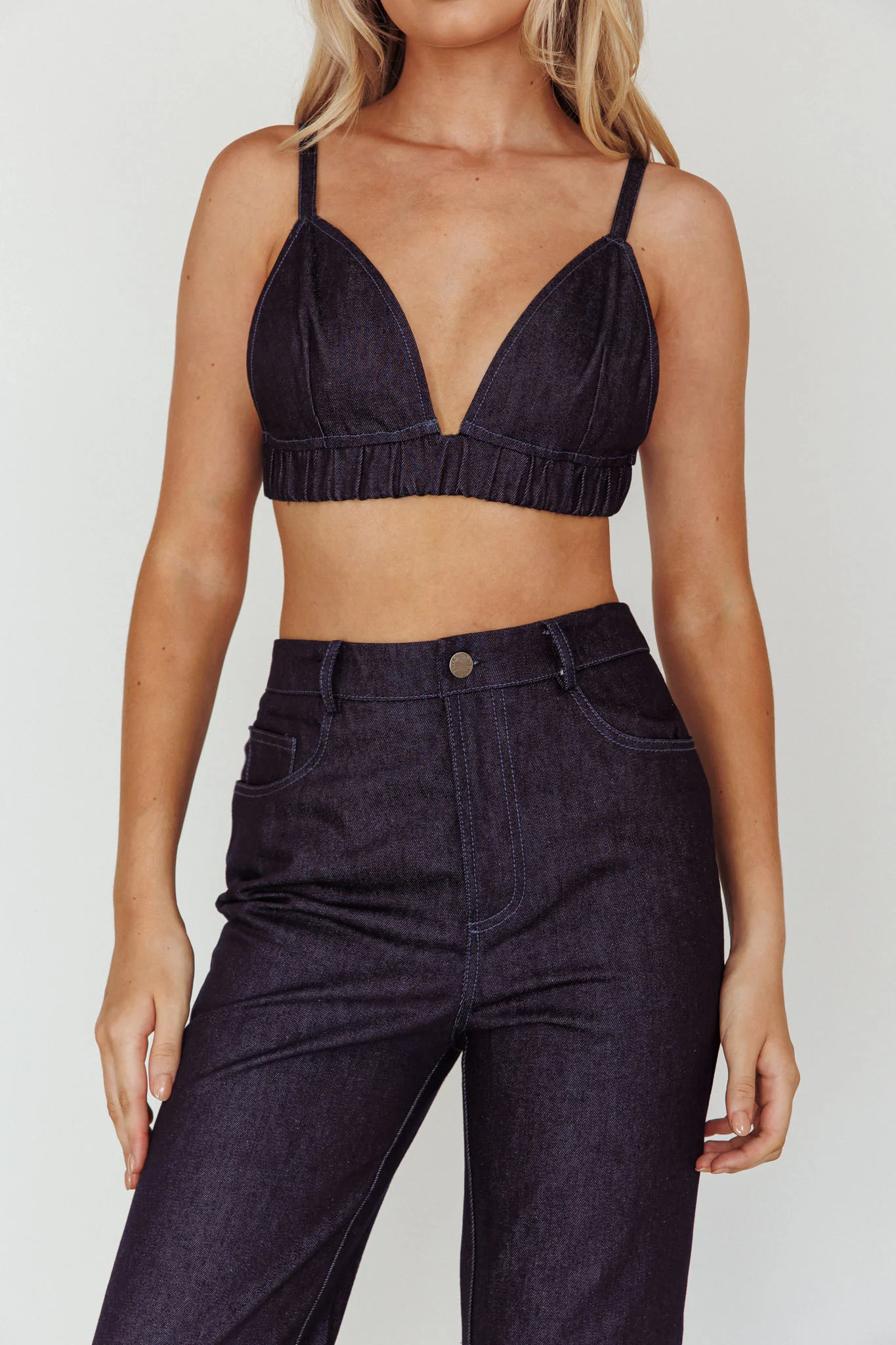 Isalei Bralette Crop Top Denim - Image 9