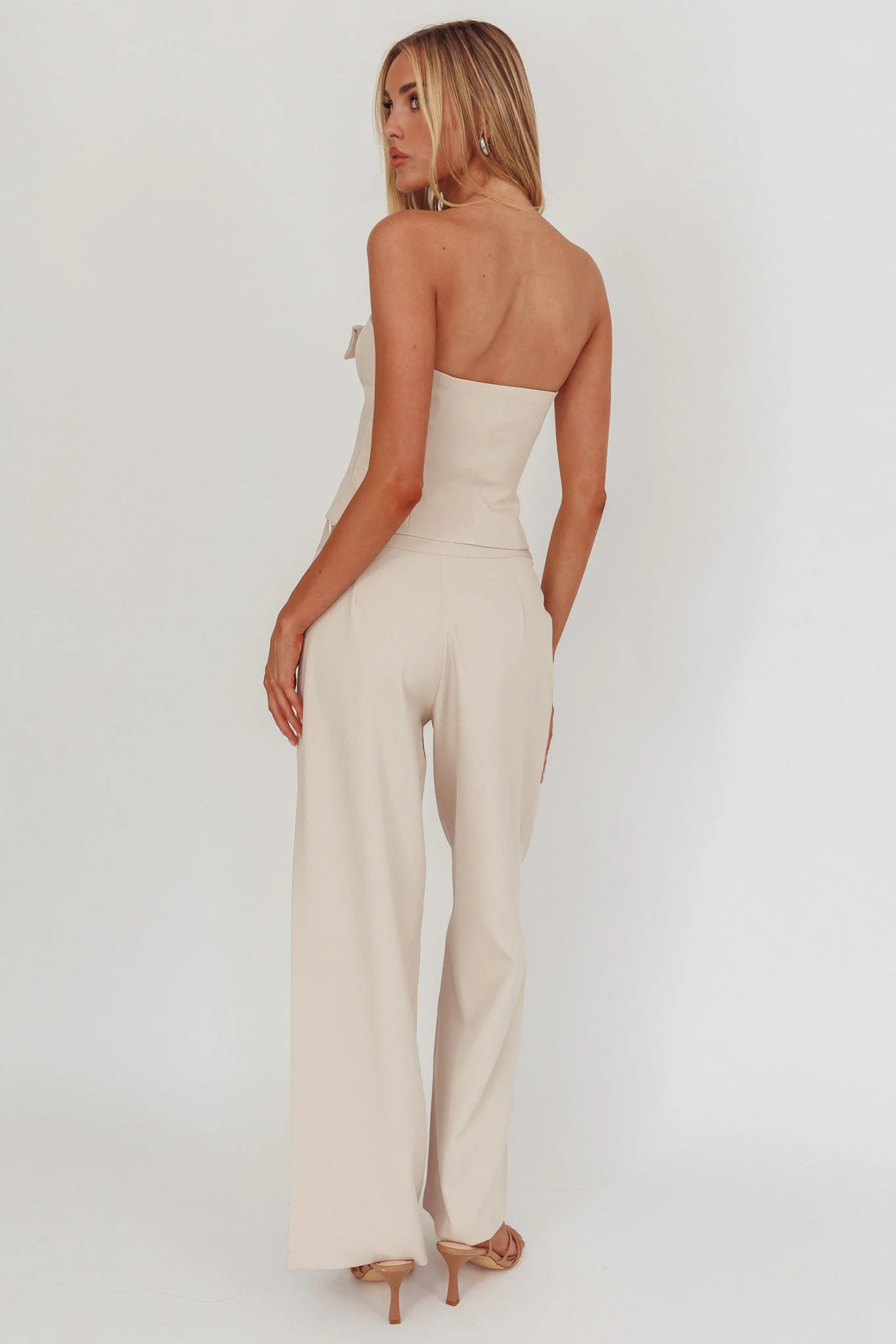 Ishani Hardware Decoration Pants Beige - Image 3