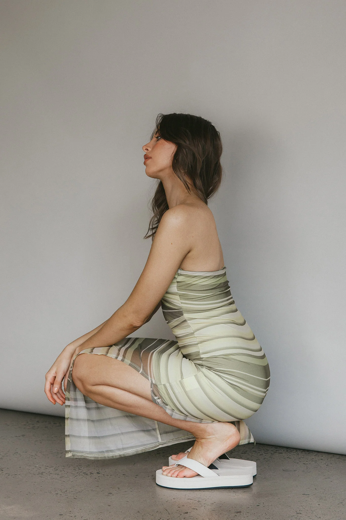 Island Life Strapless Maxi Dress Lime - Image 6