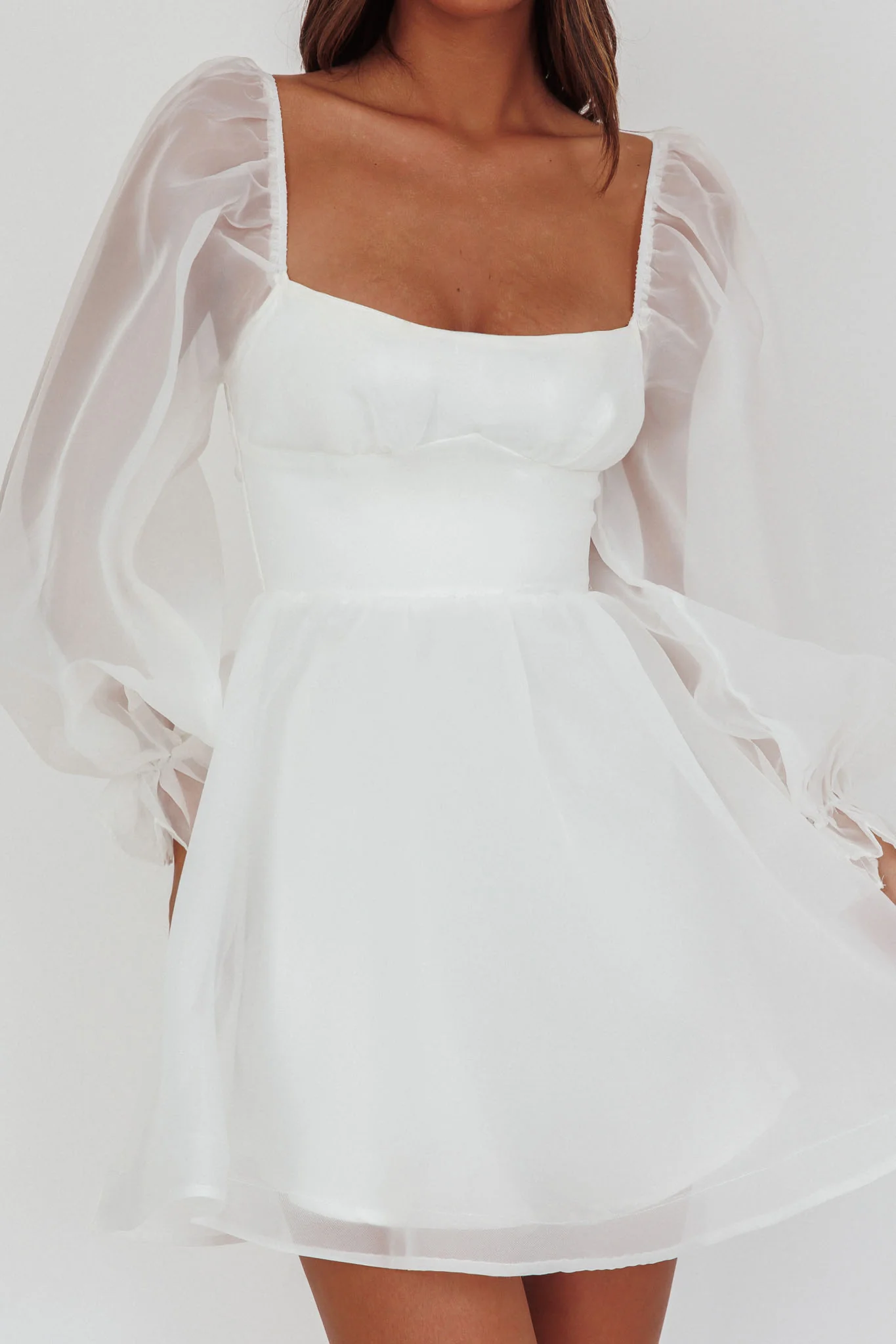 I've Got Sunshine Long Sleeve Mini Dress White - Image 4