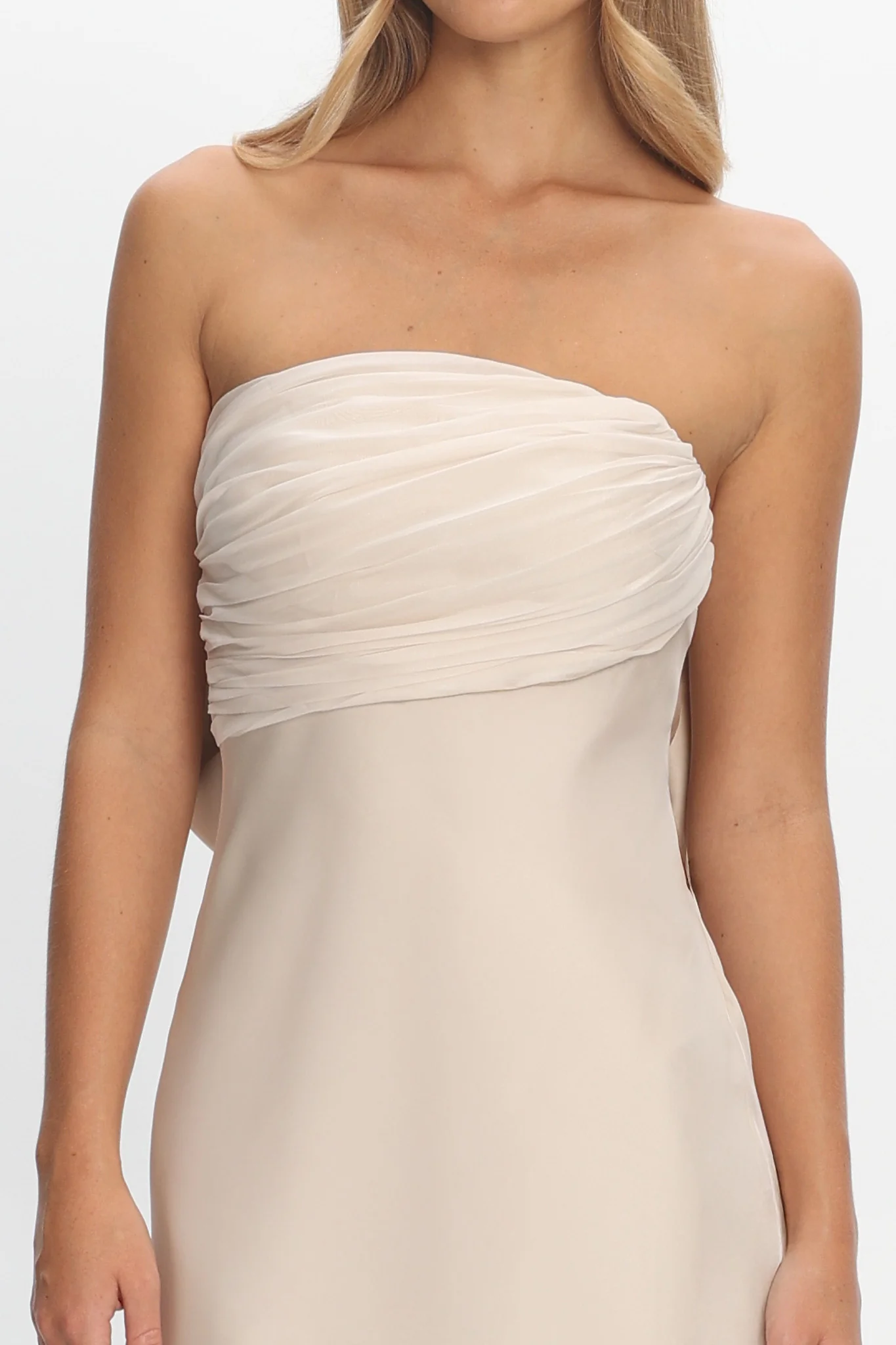 Iyeciz Strapless Maxi Dress Champagne - Image 4