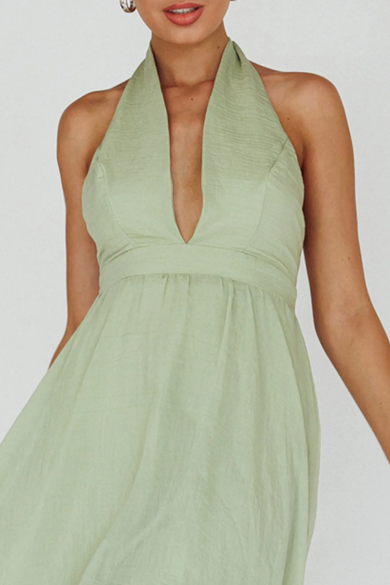 Jalisco Sun Halterneck Maxi Dress Mint - Image 4