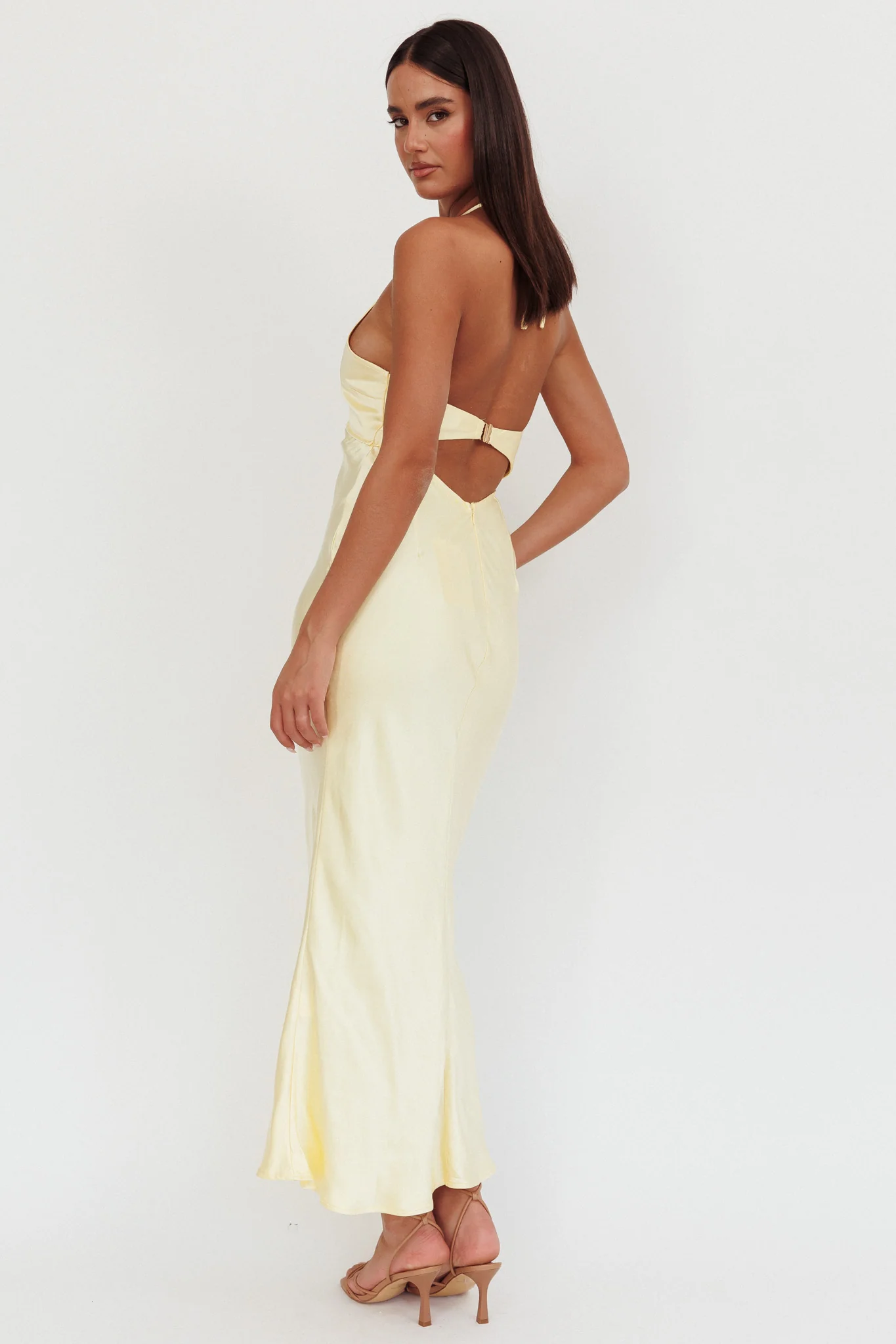 Jassinta Keyhole Bust Maxi Dress Lemon - Image 2