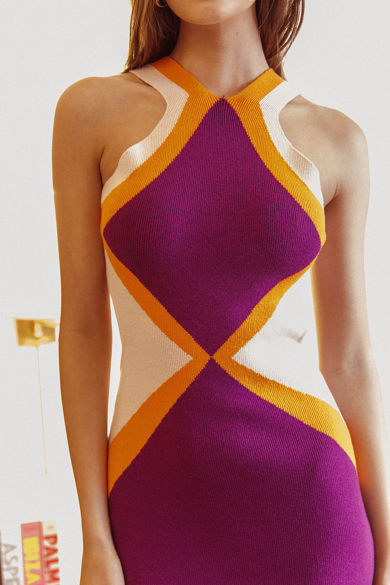 Jaydee Open Back Knit Dress Purple - Image 4