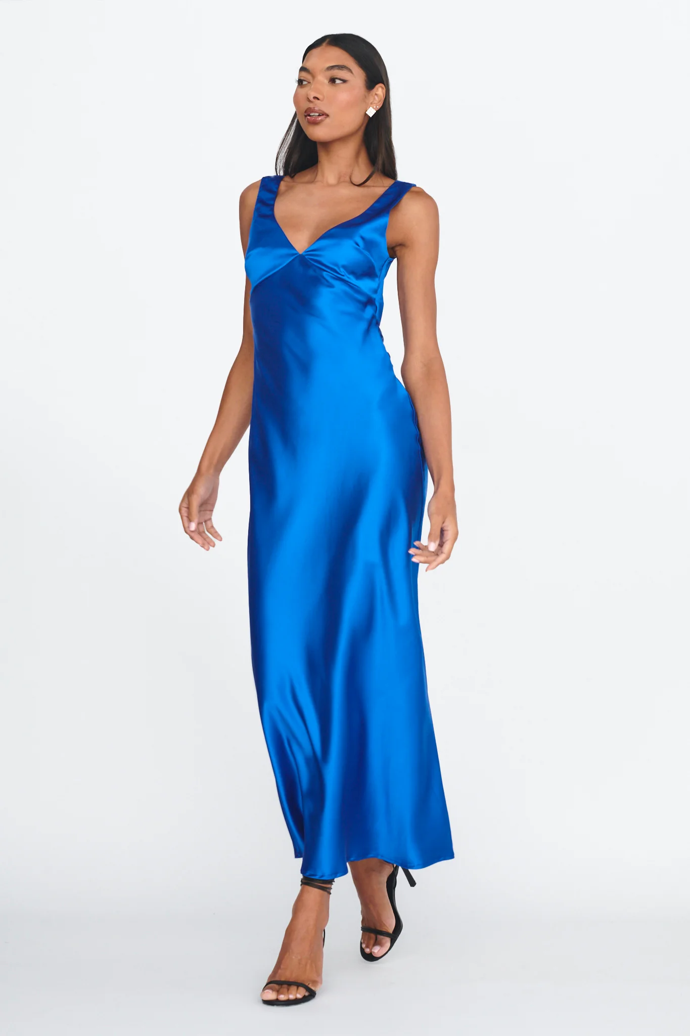 Jelena Draped Back Maxi Dress Sapphire - Image 4