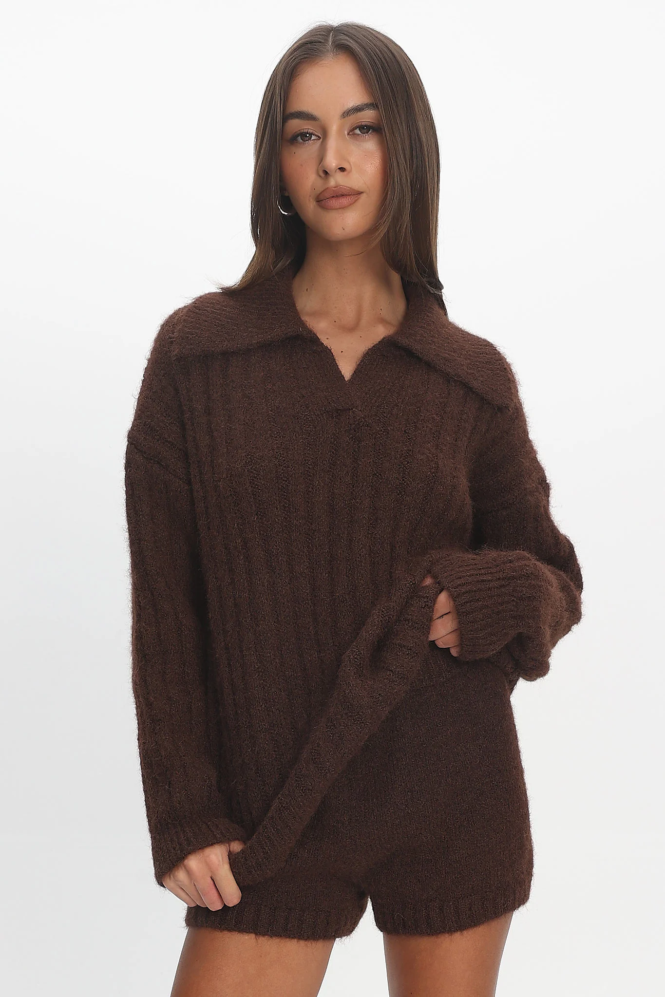 Jenae Knit Shorts Chocolate - Image 5