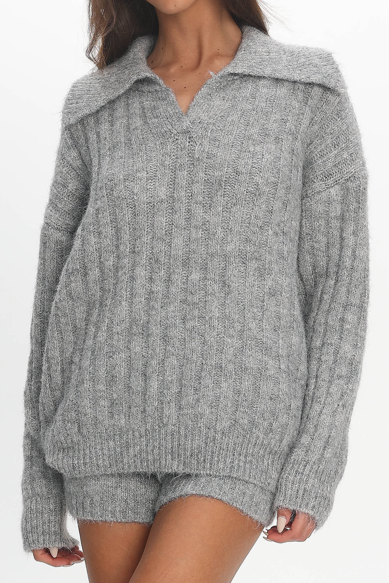 Jenae Oversized Drop Shoulder Sweater Grey - Image 5