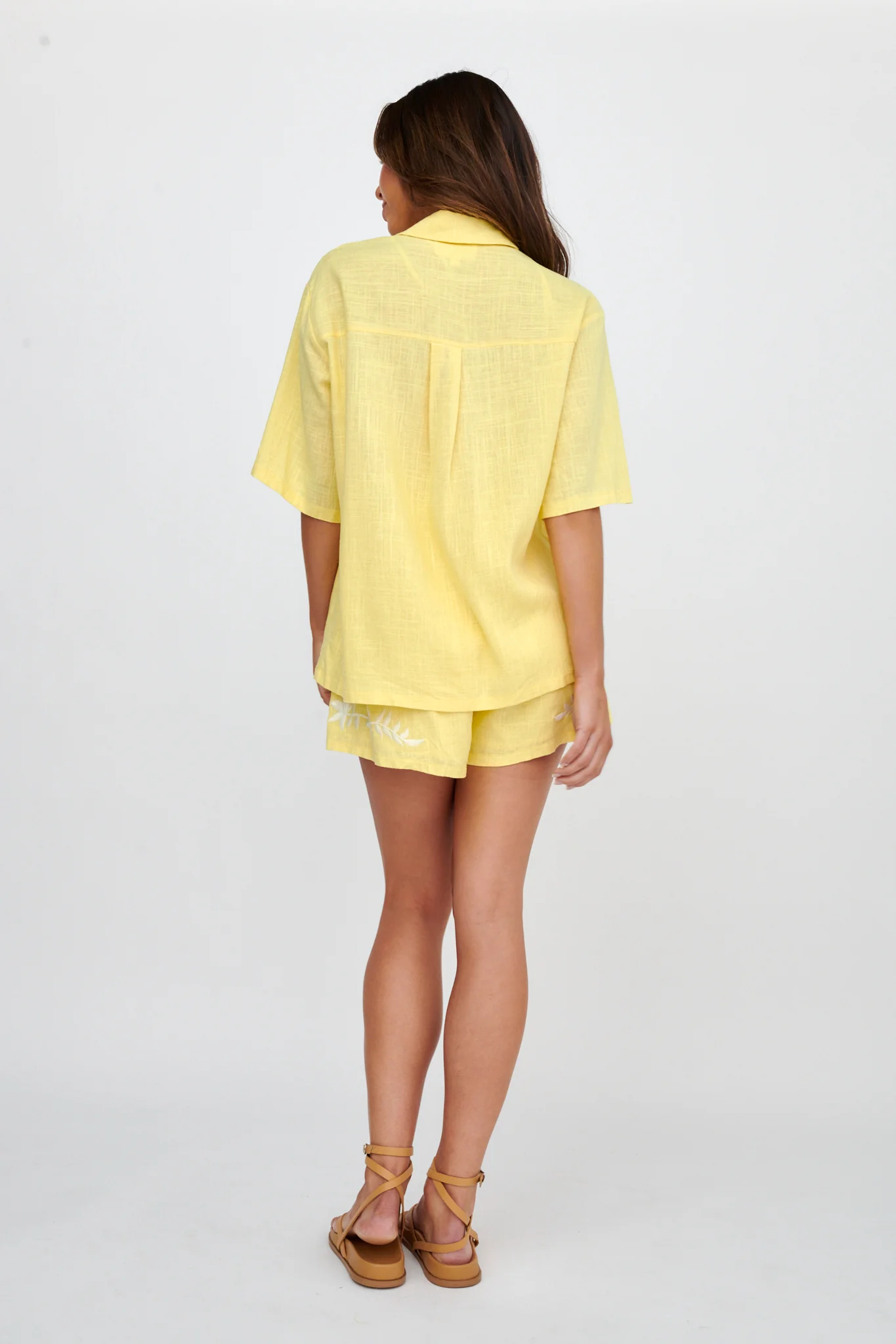 Jeni Embroidered Detail Shirt Yellow - Image 2