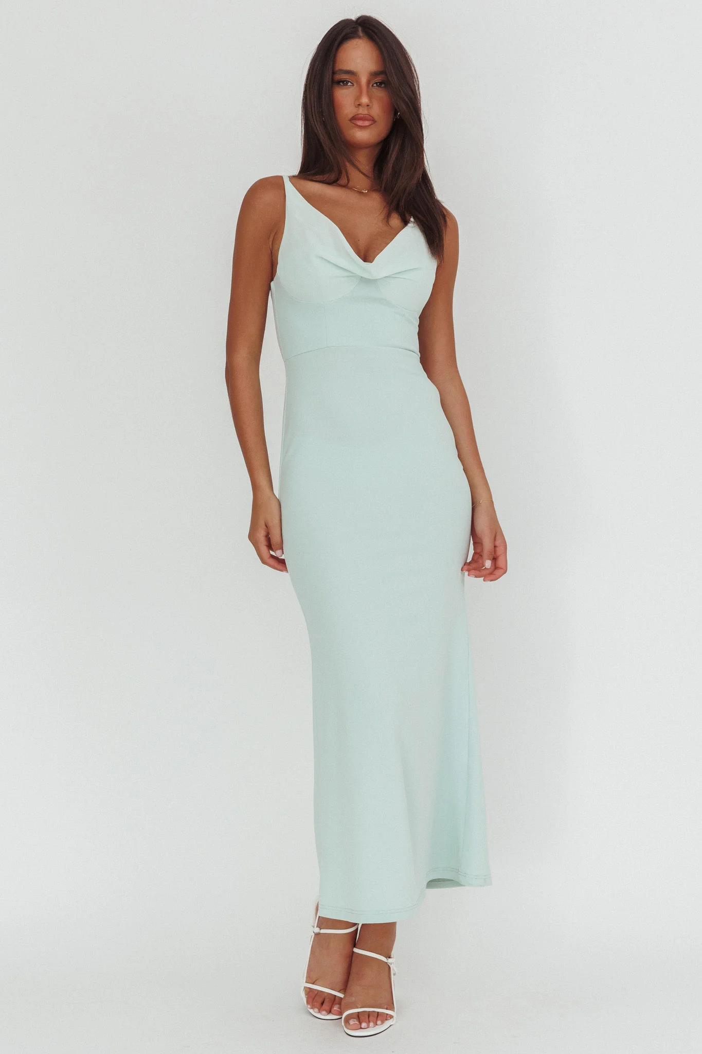 Jesara Cowl Back Maxi Dress Sage - Image 5