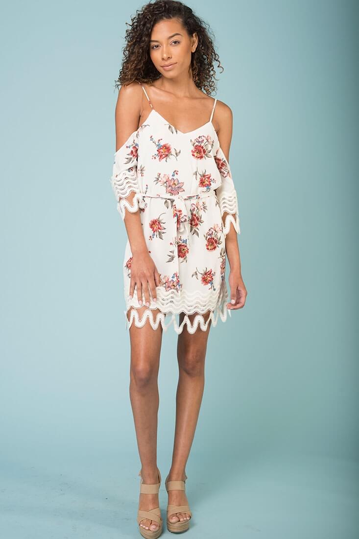 Jocelyn Cold Shoulder Dress White - Image 2