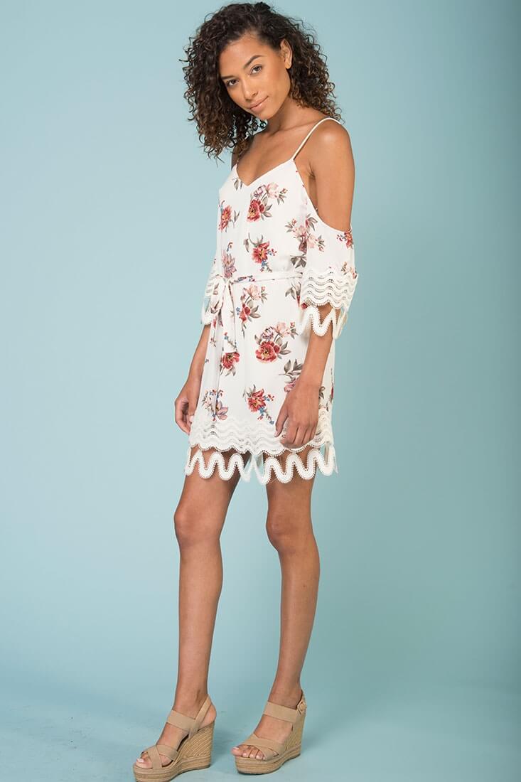 Jocelyn Cold Shoulder Dress White - Image 5