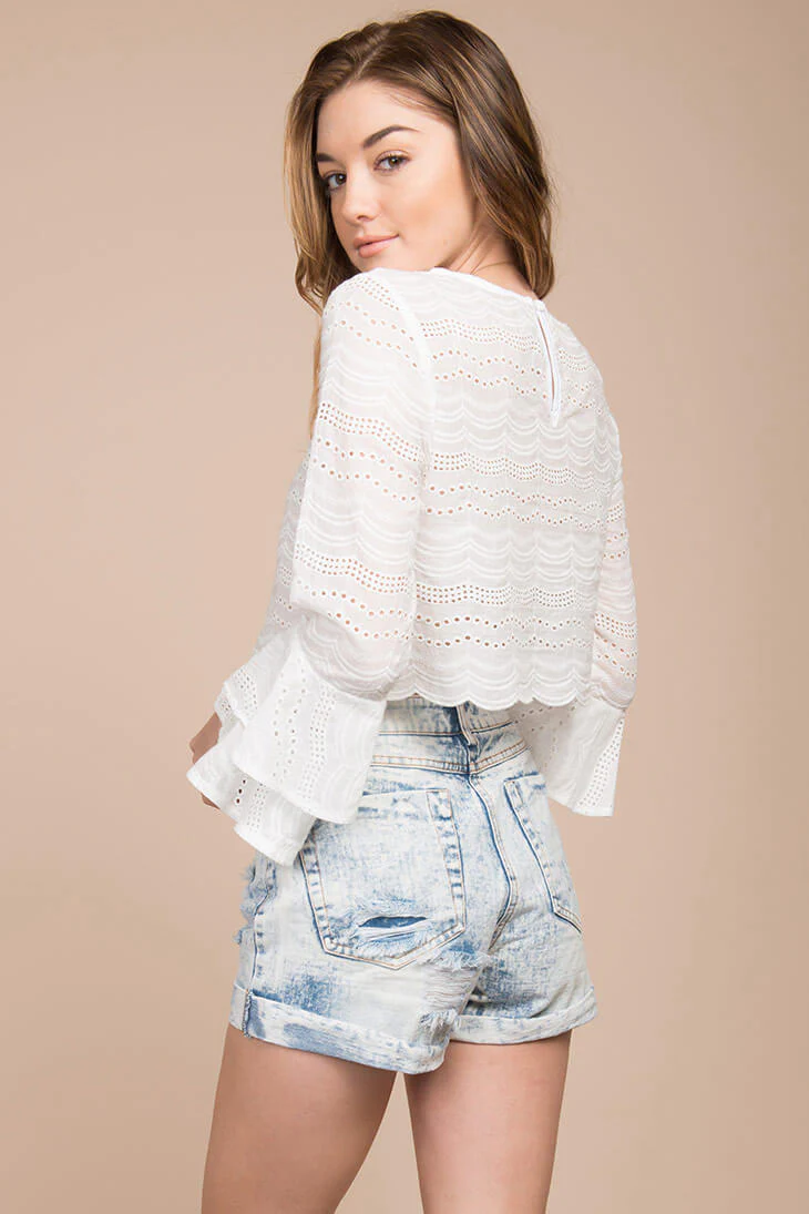 Judith Distressed Denim Shorts - Image 4