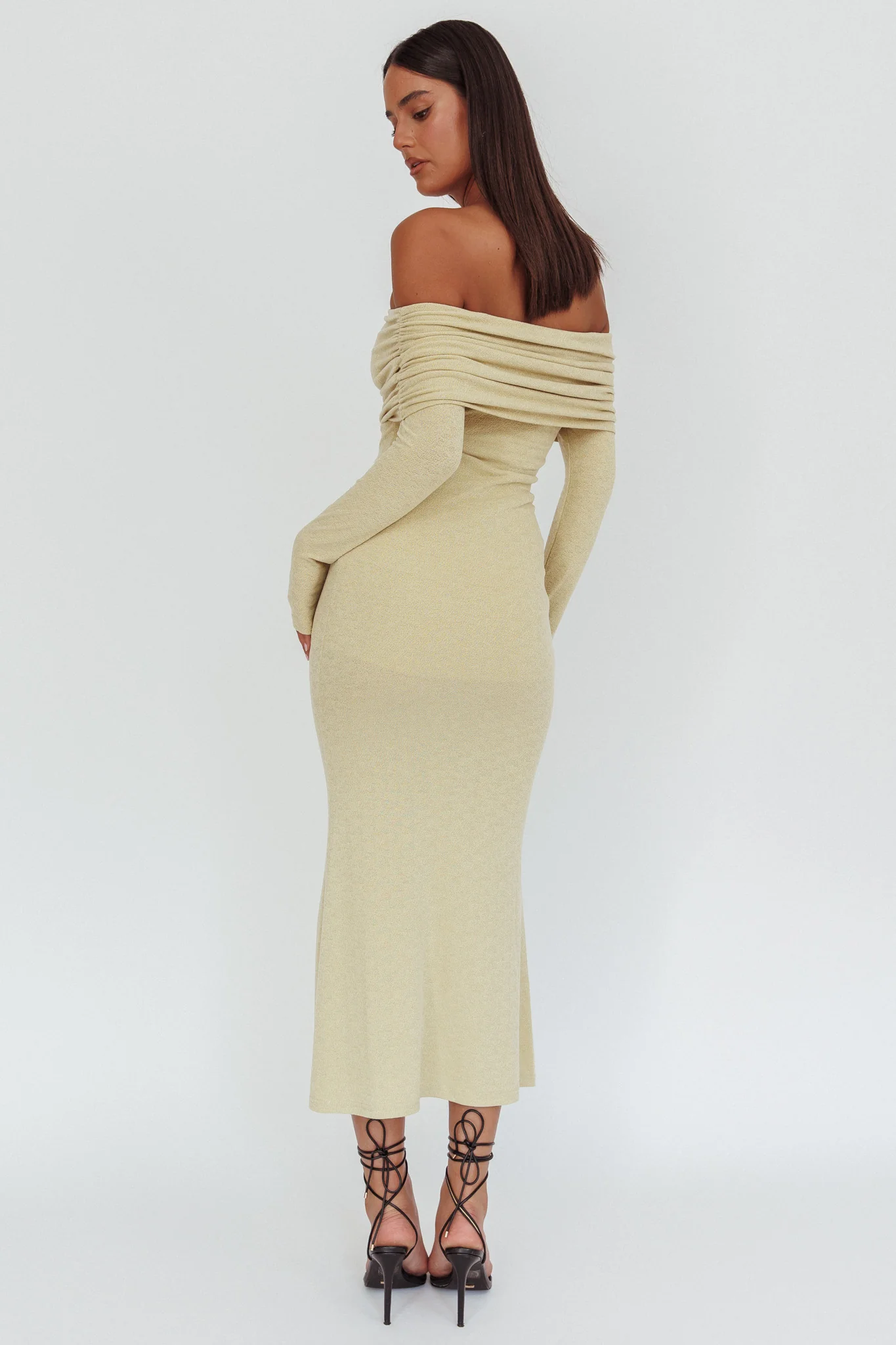 Juju Off-Shoulder Maxi Dress Sage - Image 2