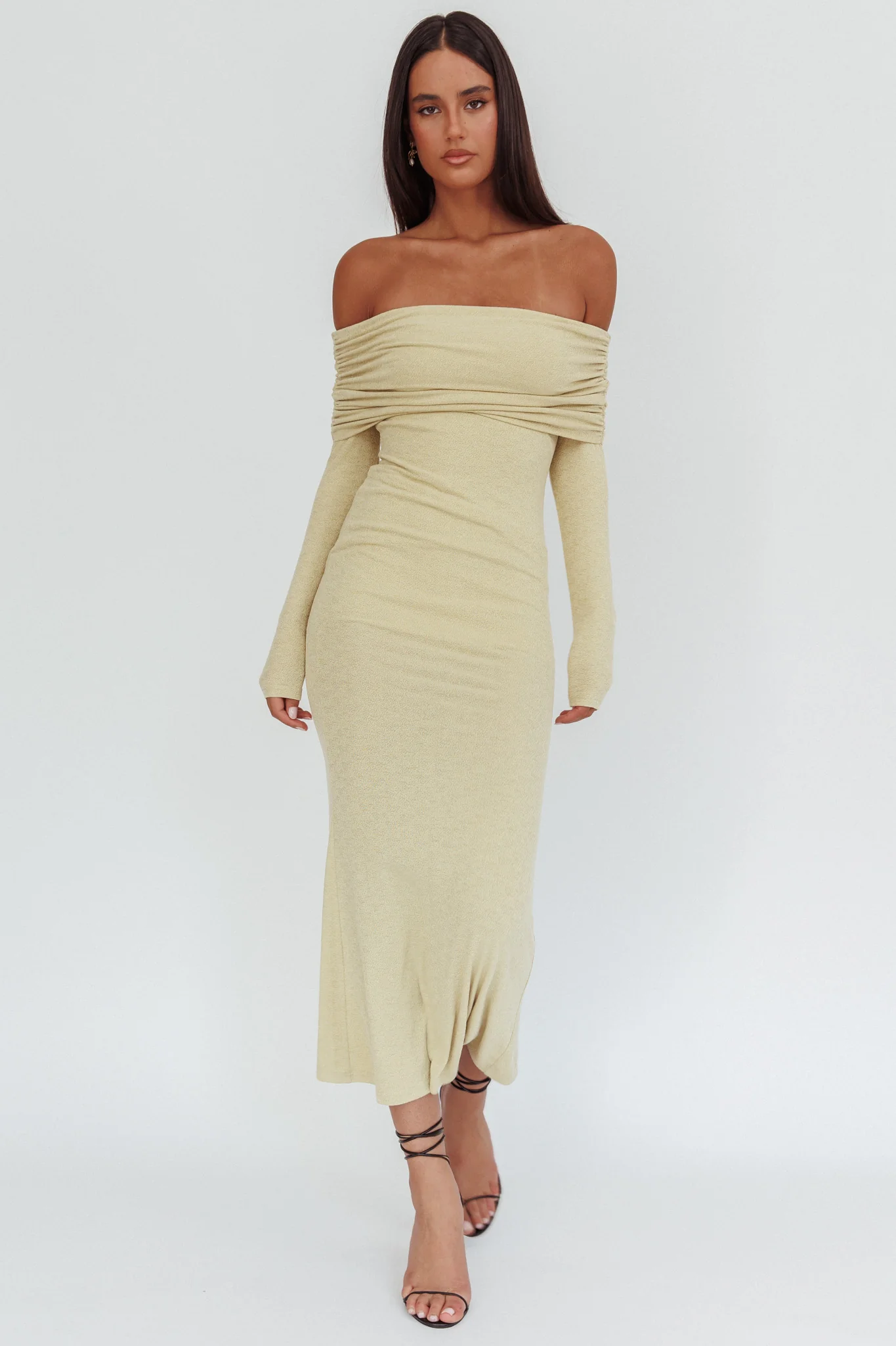 Juju Off-Shoulder Maxi Dress Sage - Image 5