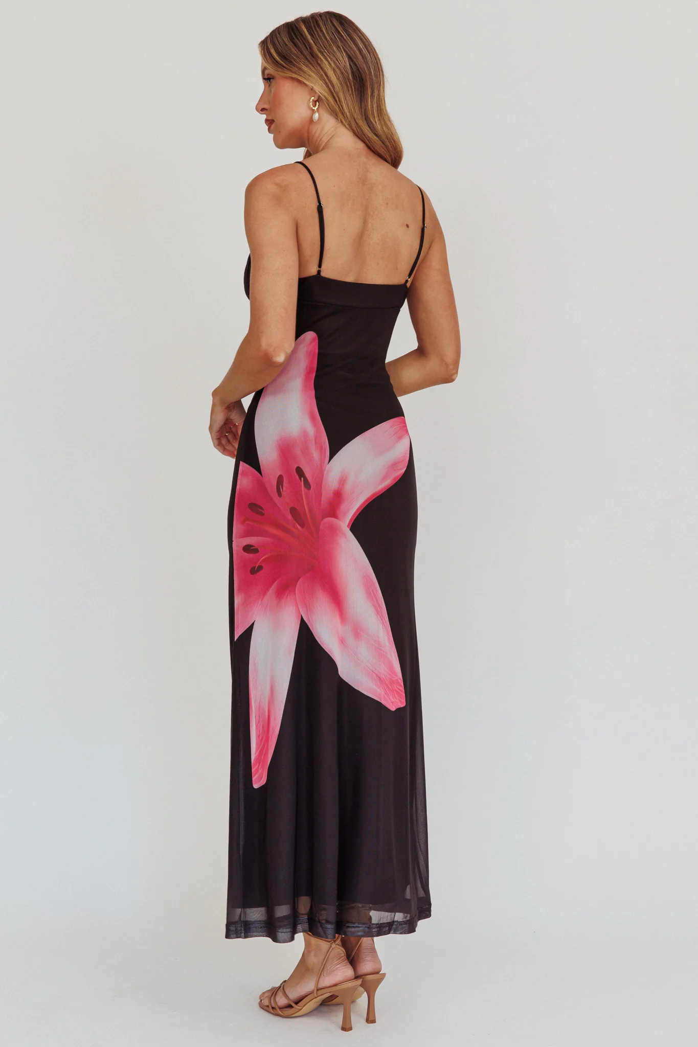 Kailua Floral Print Maxi Dress Black - Image 2