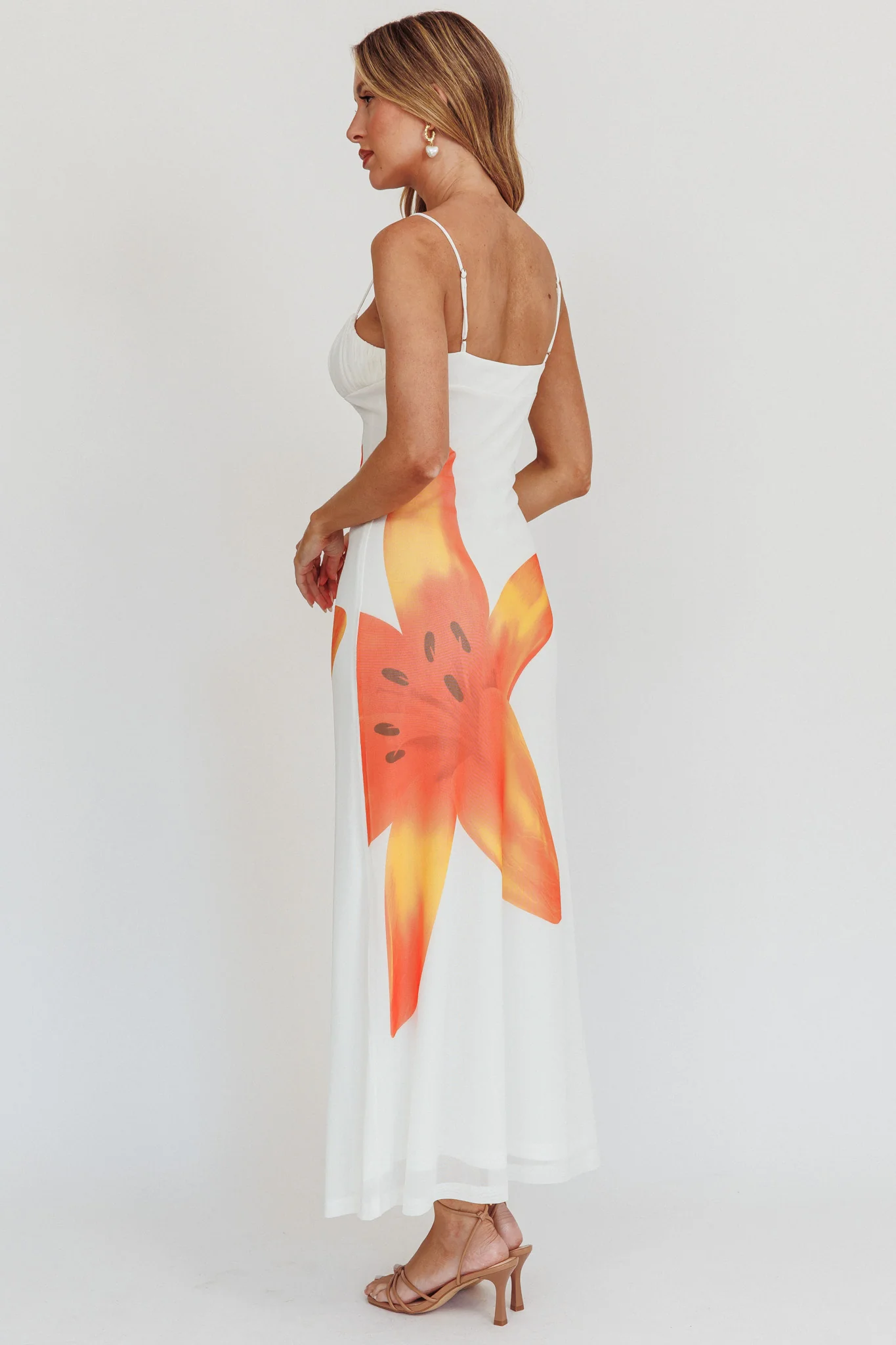 Kailua Floral Print Maxi Dress White - Image 2