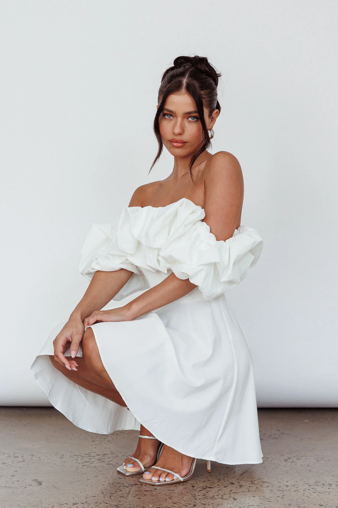 Kailynn Off-Shoulder A-Line Mini Dress White - Image 6